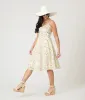 Voodoo Vixen White Summer Flowers Embroidery Fit & Flare Dress sold by Unique Vintage