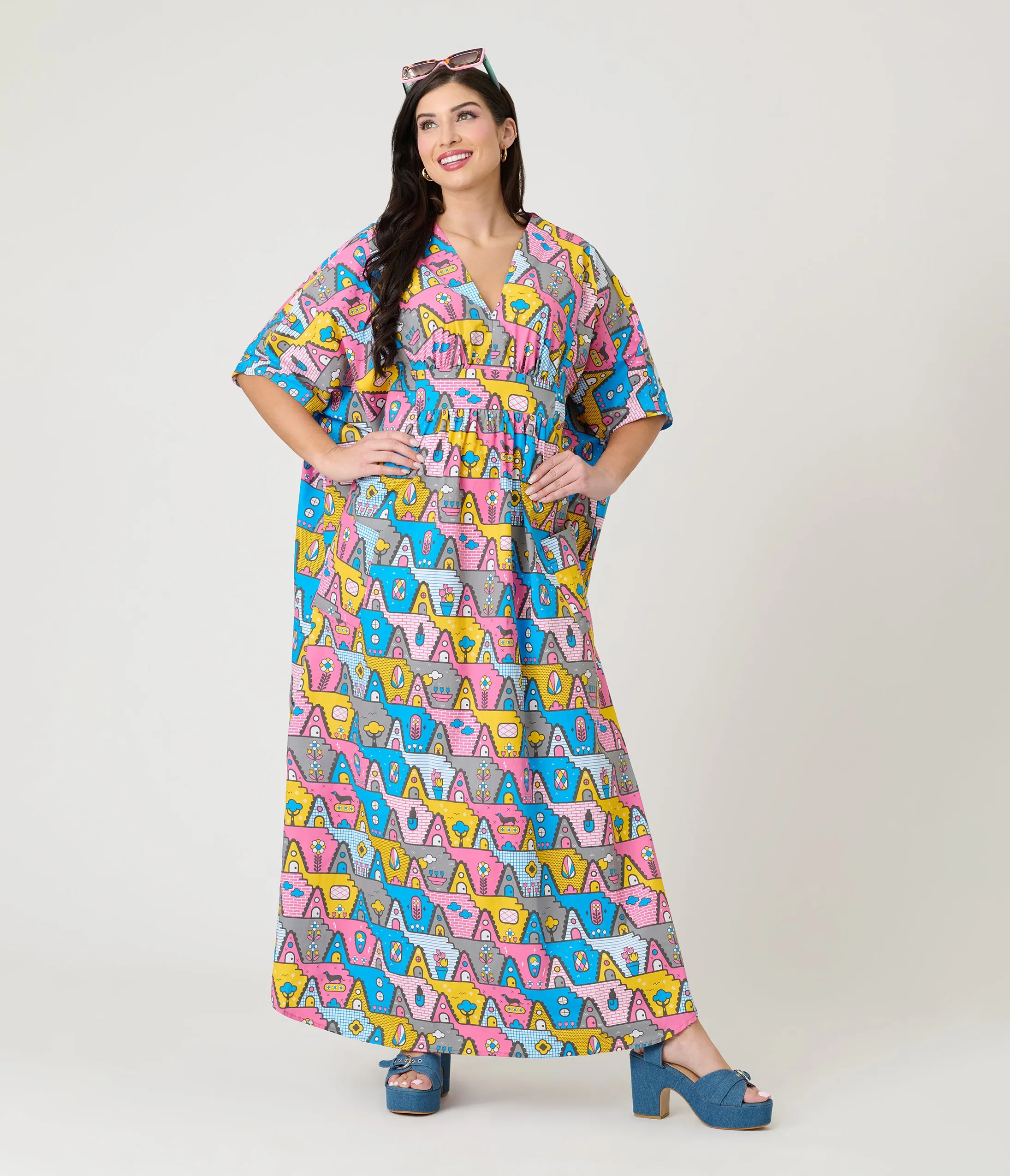 Blue Platypus Pretty Pastel A-Frames Caftan sold by Unique Vintage