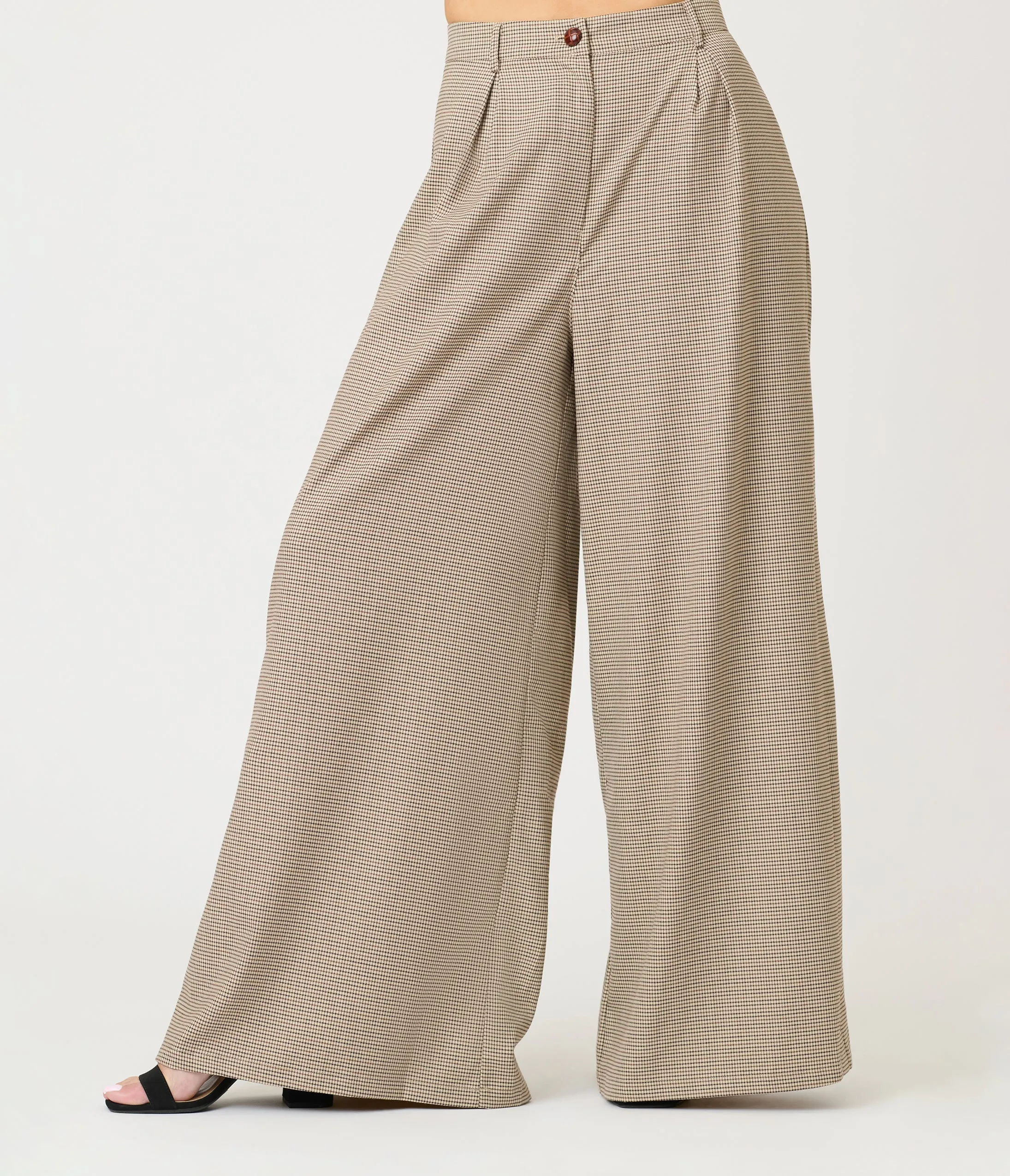 Royal Monk Brown Houndstooth Eliza Trousers sold by Unique Vintage product image thumbnail 2