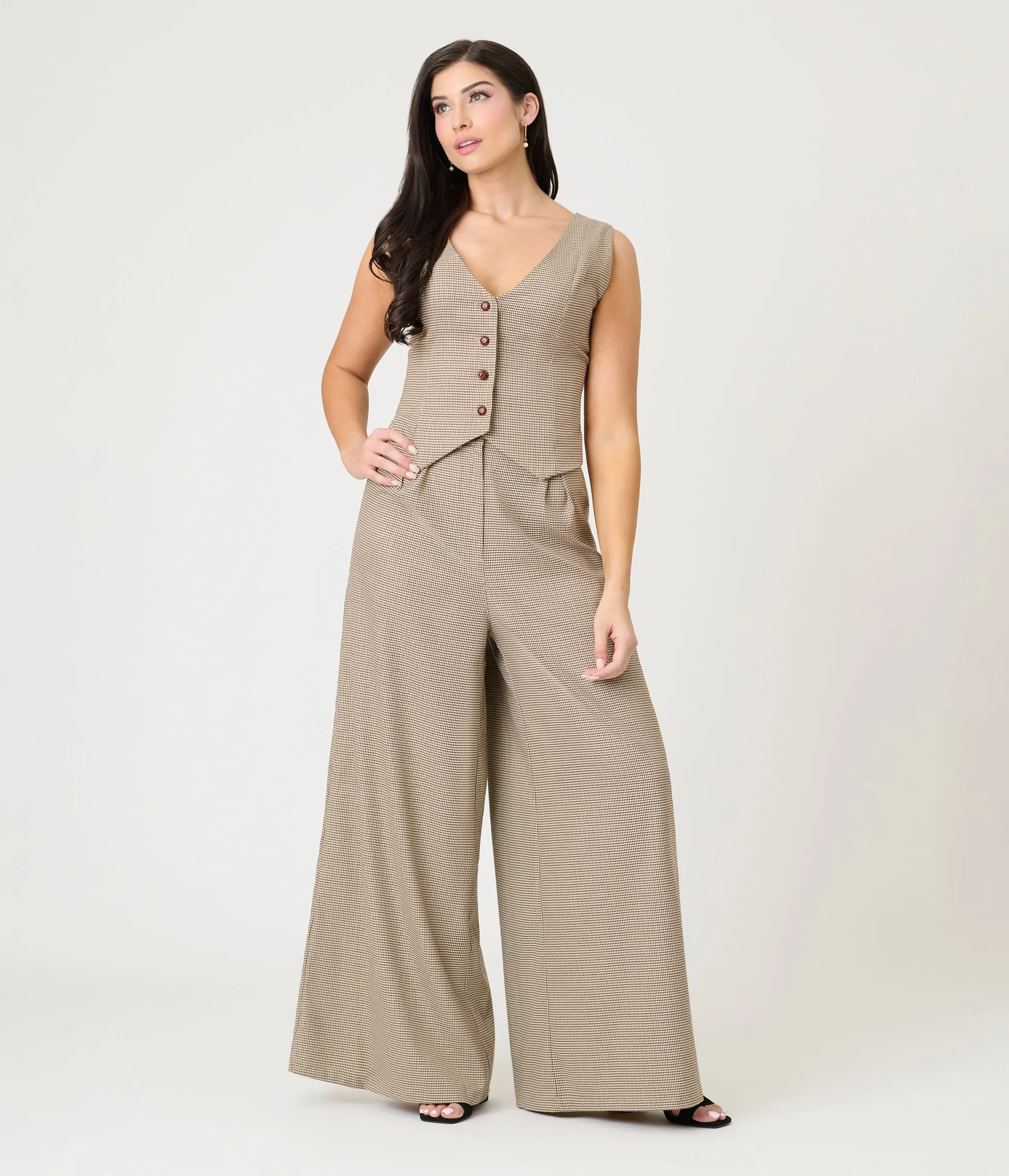 Royal Monk Brown Houndstooth Hallie Vest sold by Unique Vintage product image thumbnail 4