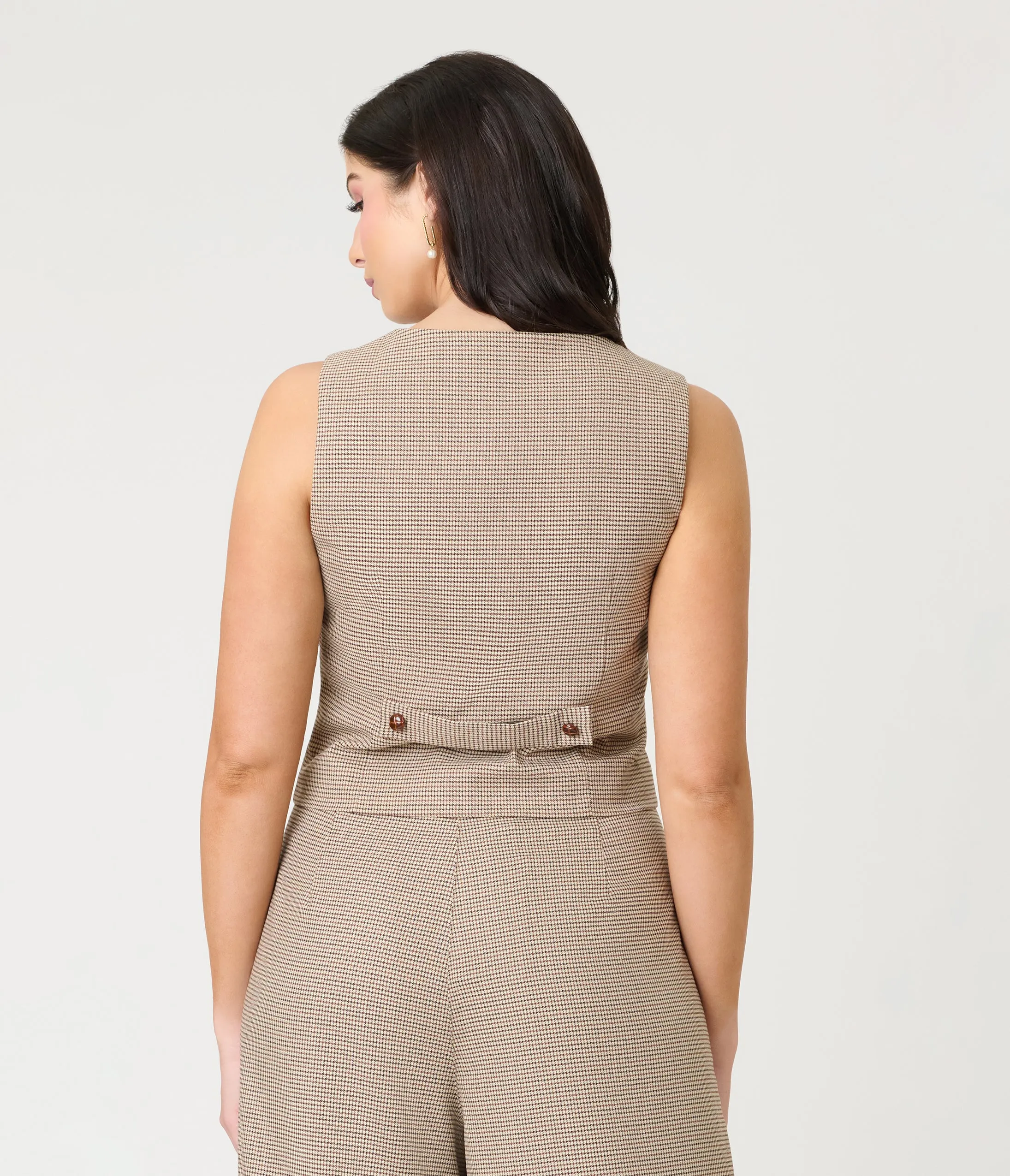 Royal Monk Brown Houndstooth Hallie Vest sold by Unique Vintage product image thumbnail 2