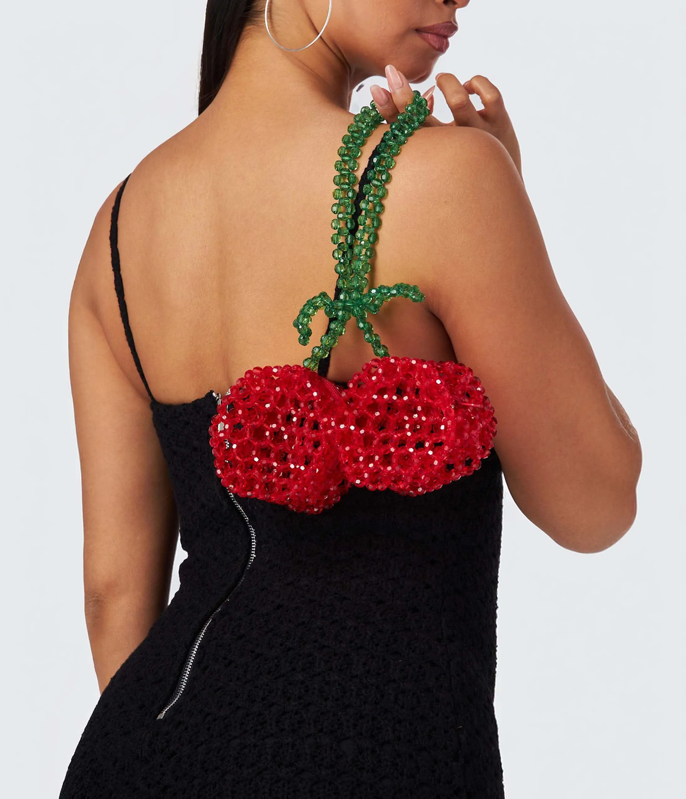 Red Cherries Beaded Mini Handbag sold by Unique Vintage