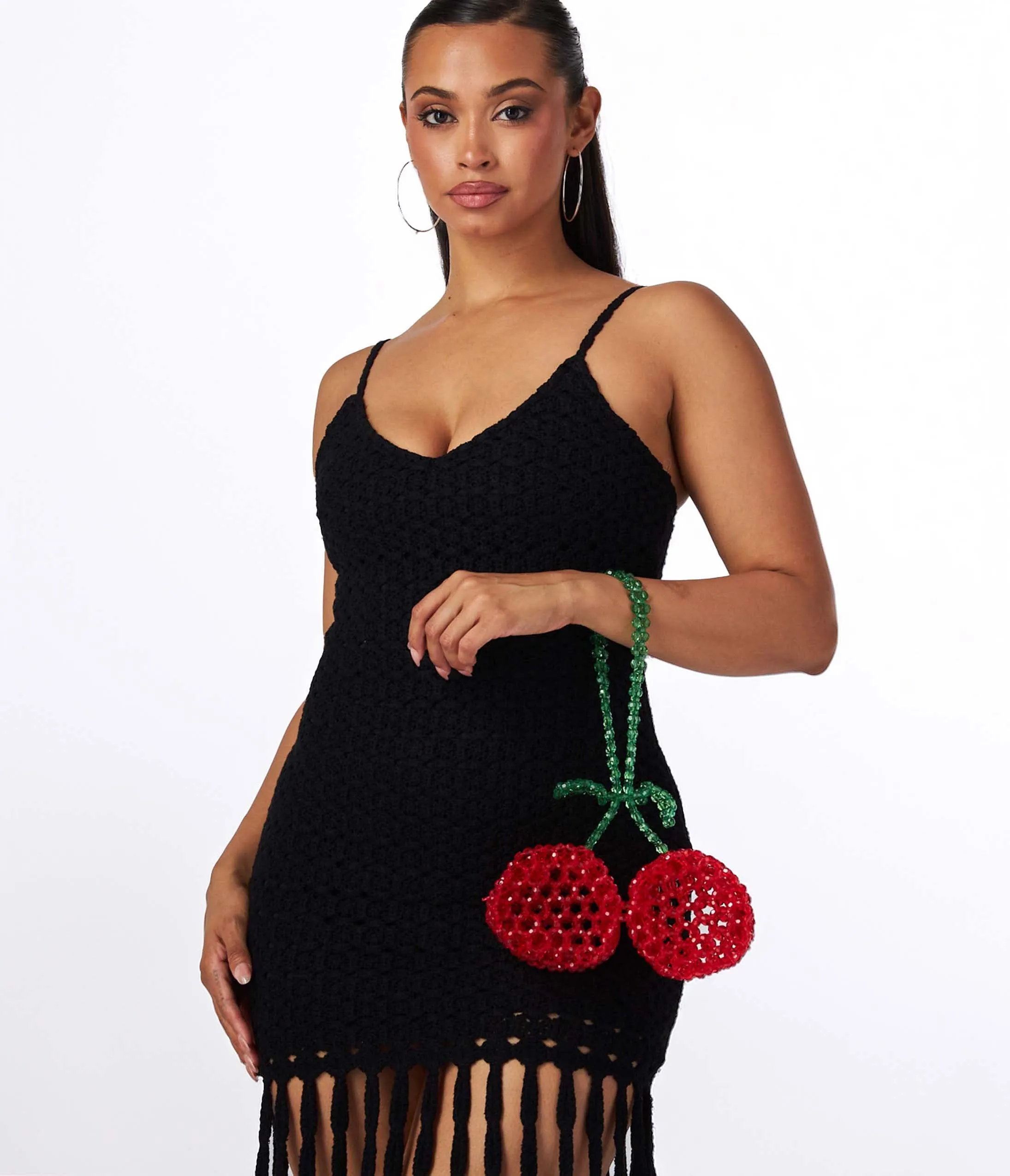 Red Cherries Beaded Mini Handbag sold by Unique Vintage product image thumbnail 3