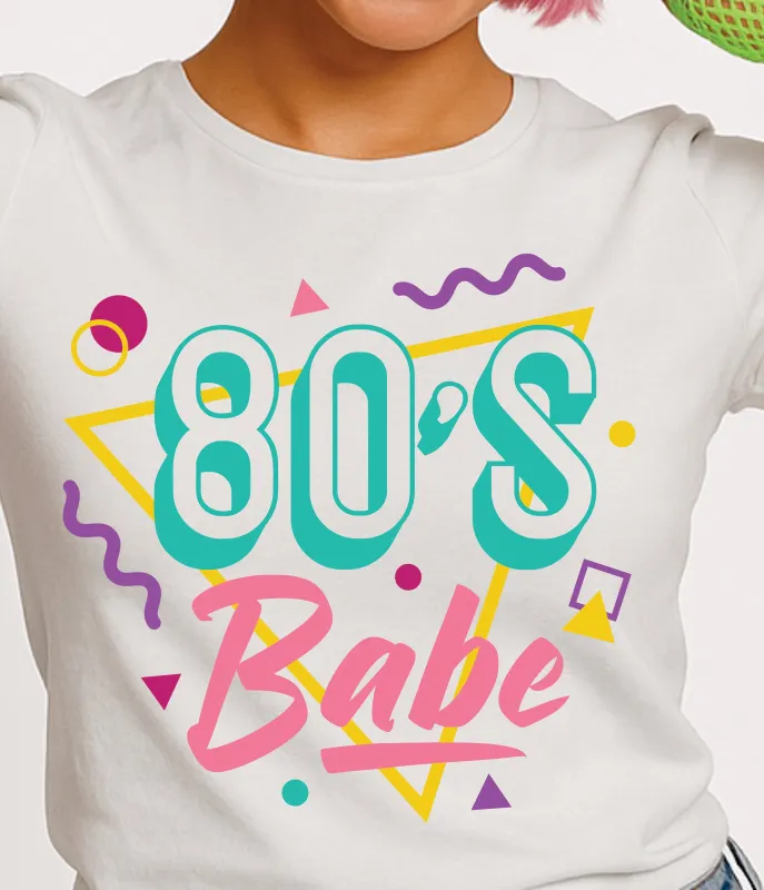 80s Babe Retro Shapes Graphic Tee sold by Unique Vintage