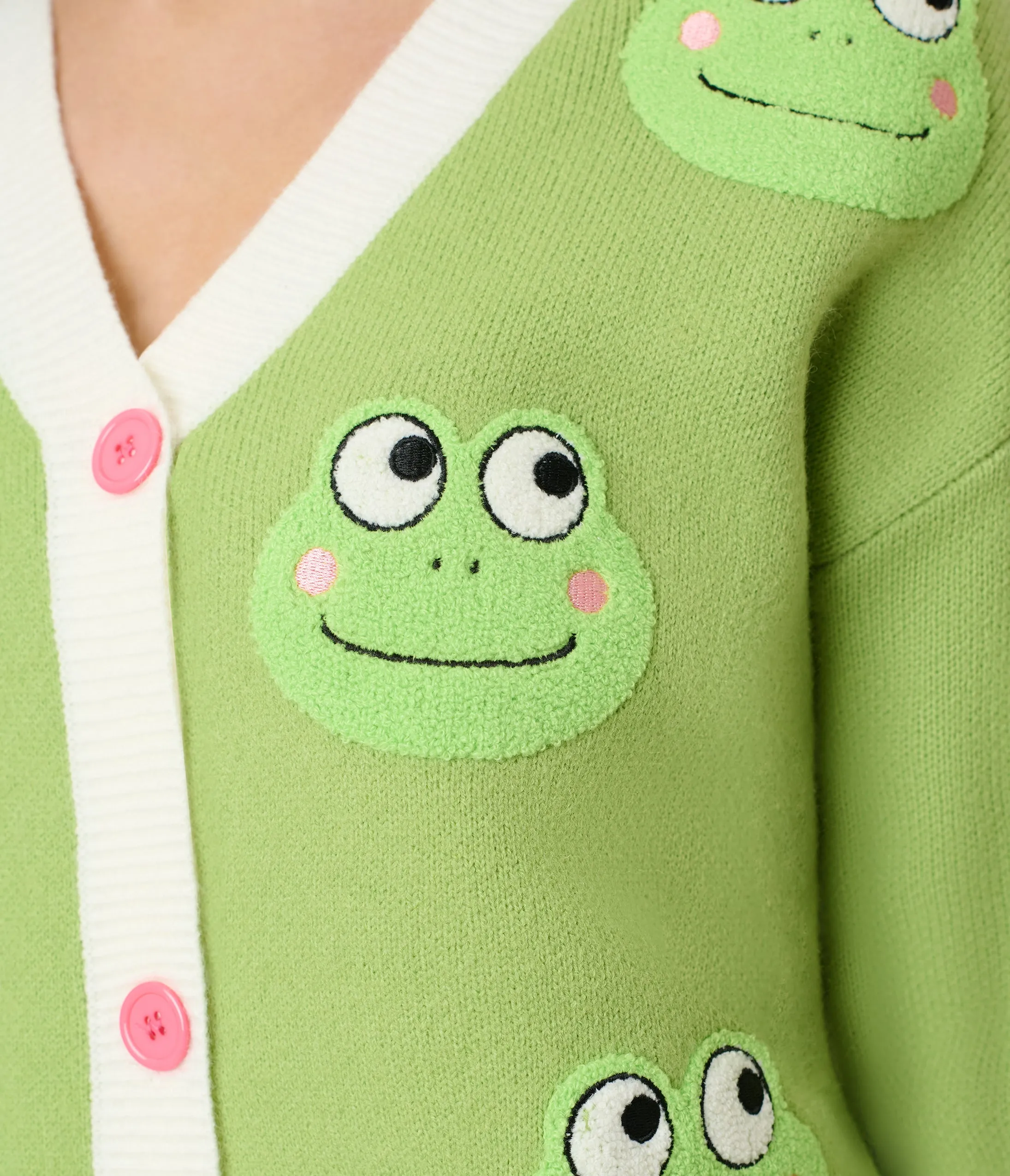 Green Friendly Frog Cardigan sold by Unique Vintage product image thumbnail 5