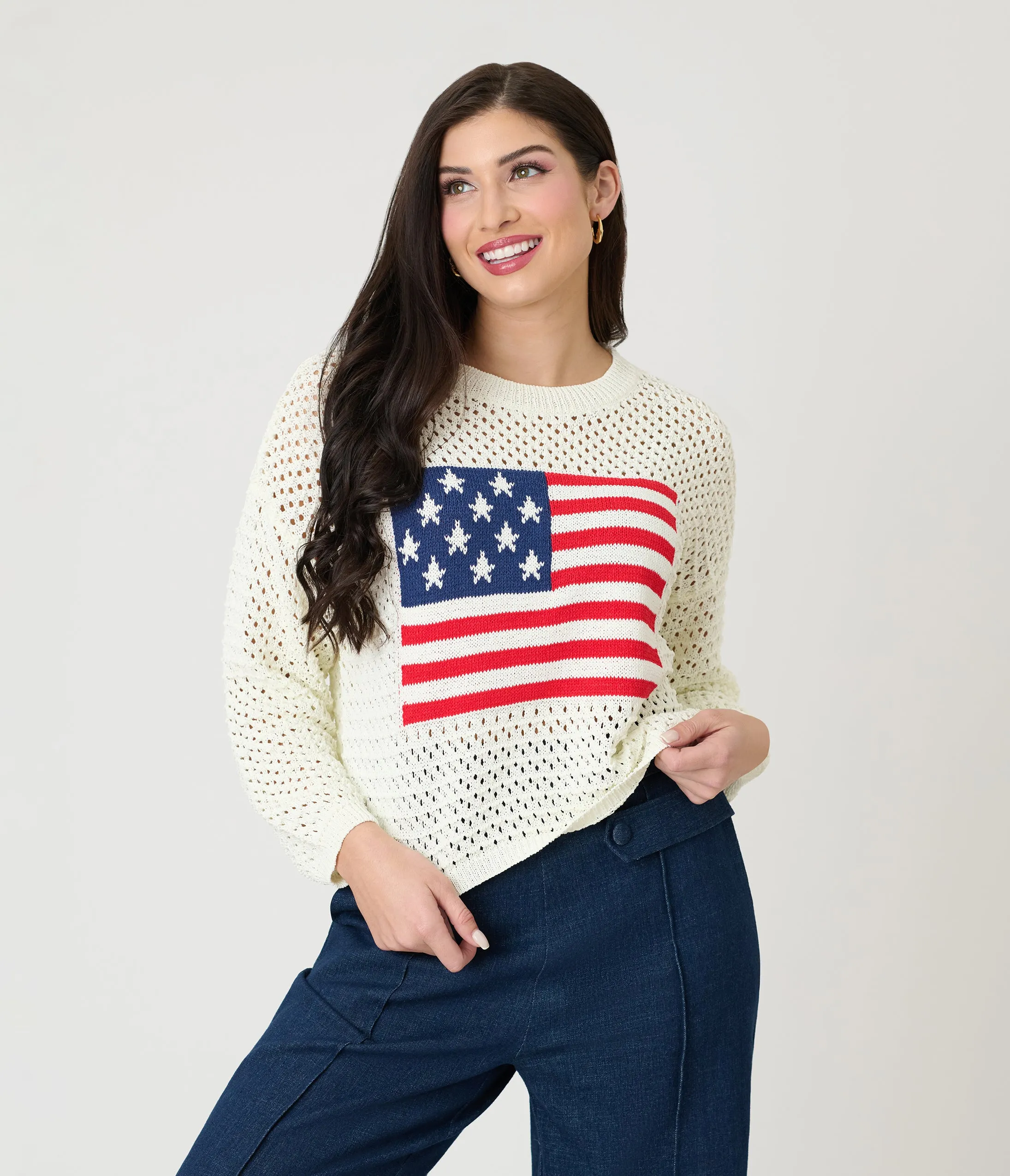 Old American Flag Crocheted Sweater sold by Unique Vintage product image thumbnail 3
