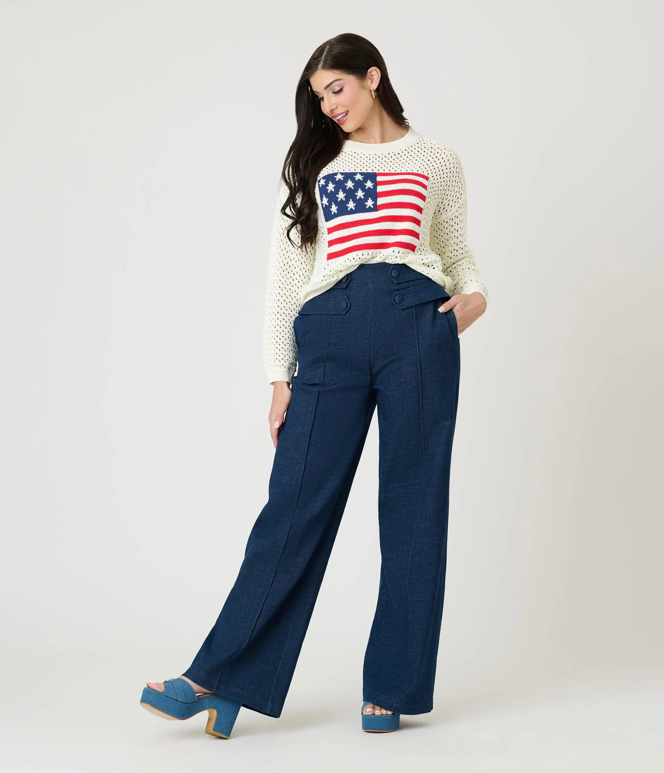 Old American Flag Crocheted Sweater sold by Unique Vintage product image thumbnail 4