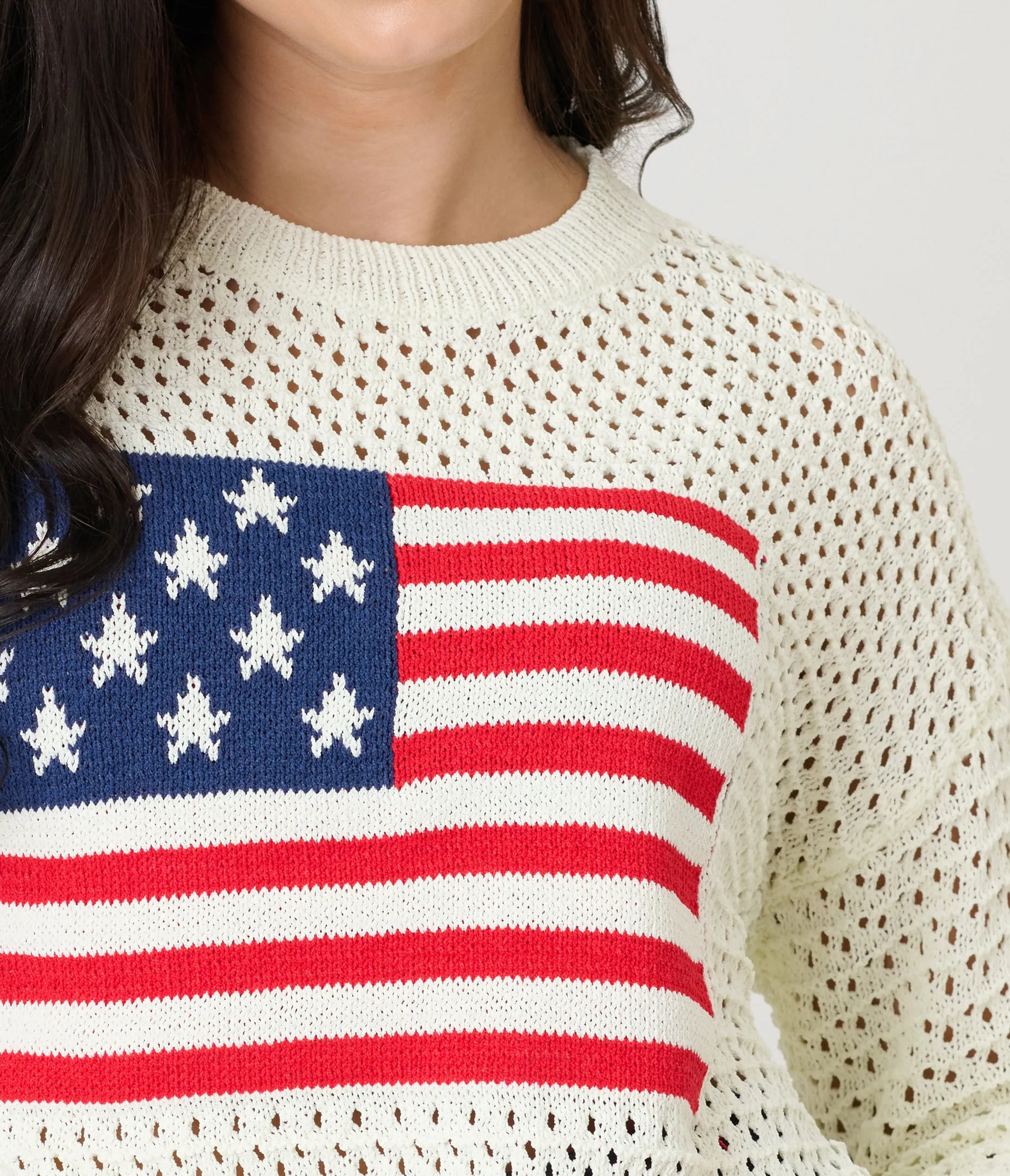 Old American Flag Crocheted Sweater sold by Unique Vintage product image thumbnail 5