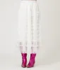 White Tiered Tulle Romantic Ruffles Midi Skirt sold by Unique Vintage