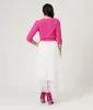 White Tiered Tulle Romantic Ruffles Midi Skirt sold by Unique Vintage