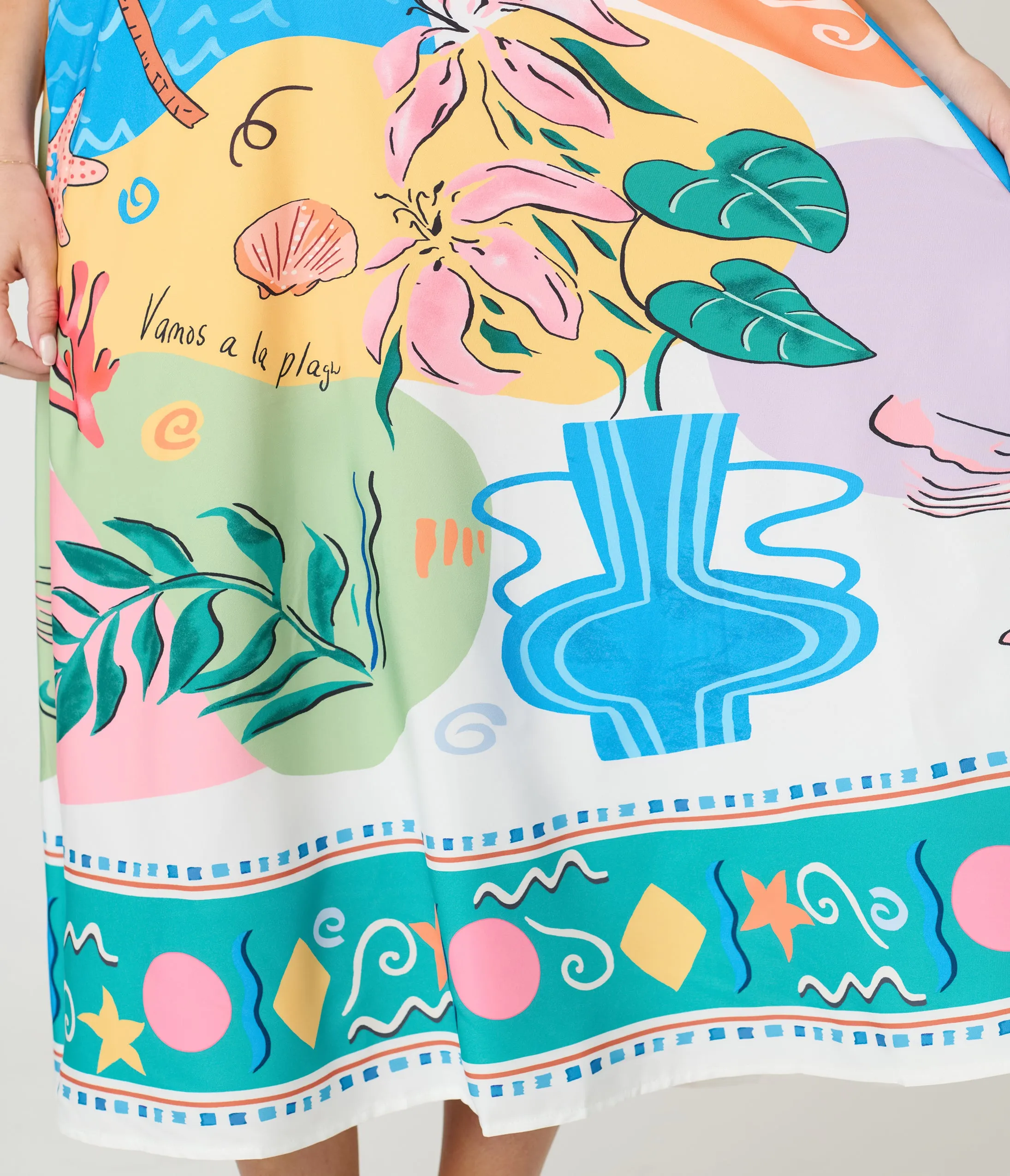 Beach Print Maxi Cami Dress sold by Unique Vintage product image thumbnail 5