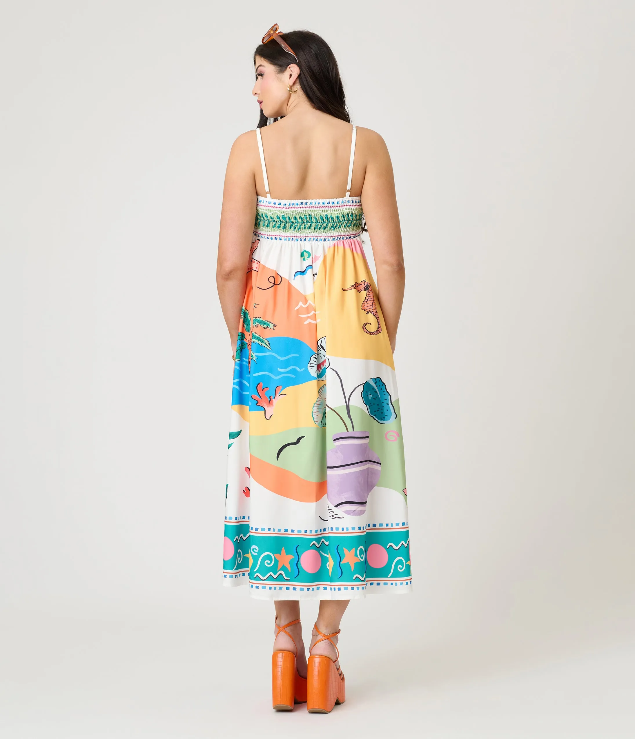 Beach Print Maxi Cami Dress sold by Unique Vintage product image thumbnail 2