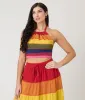 Rainbow Stripe Flowy Top & Skirt Set sold by Unique Vintage