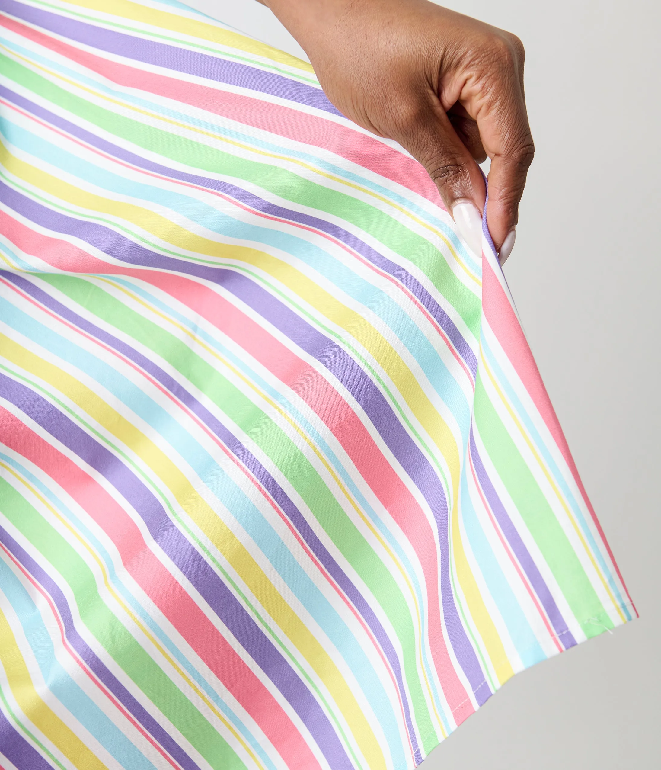 Unique Vintage Plus Size Rainbow Pastel Stripe Dapper Dan Bow Swing Dress sold by Unique Vintage product image thumbnail 3