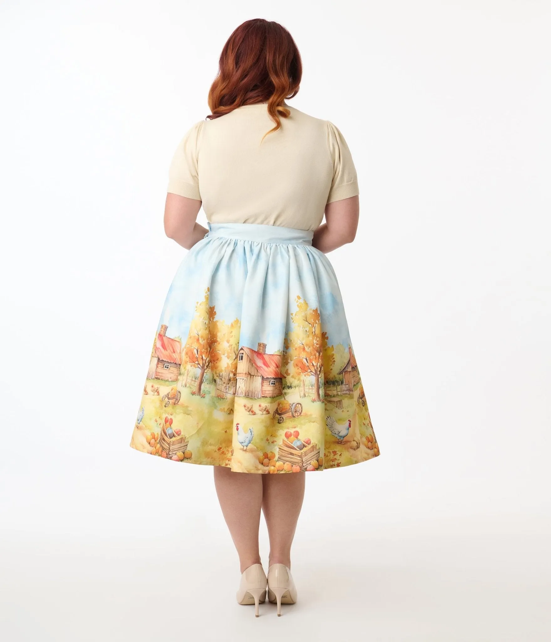 Unique Vintage Plus Size Farm Print Gellar Swing Skirt sold by Unique Vintage product image thumbnail 4