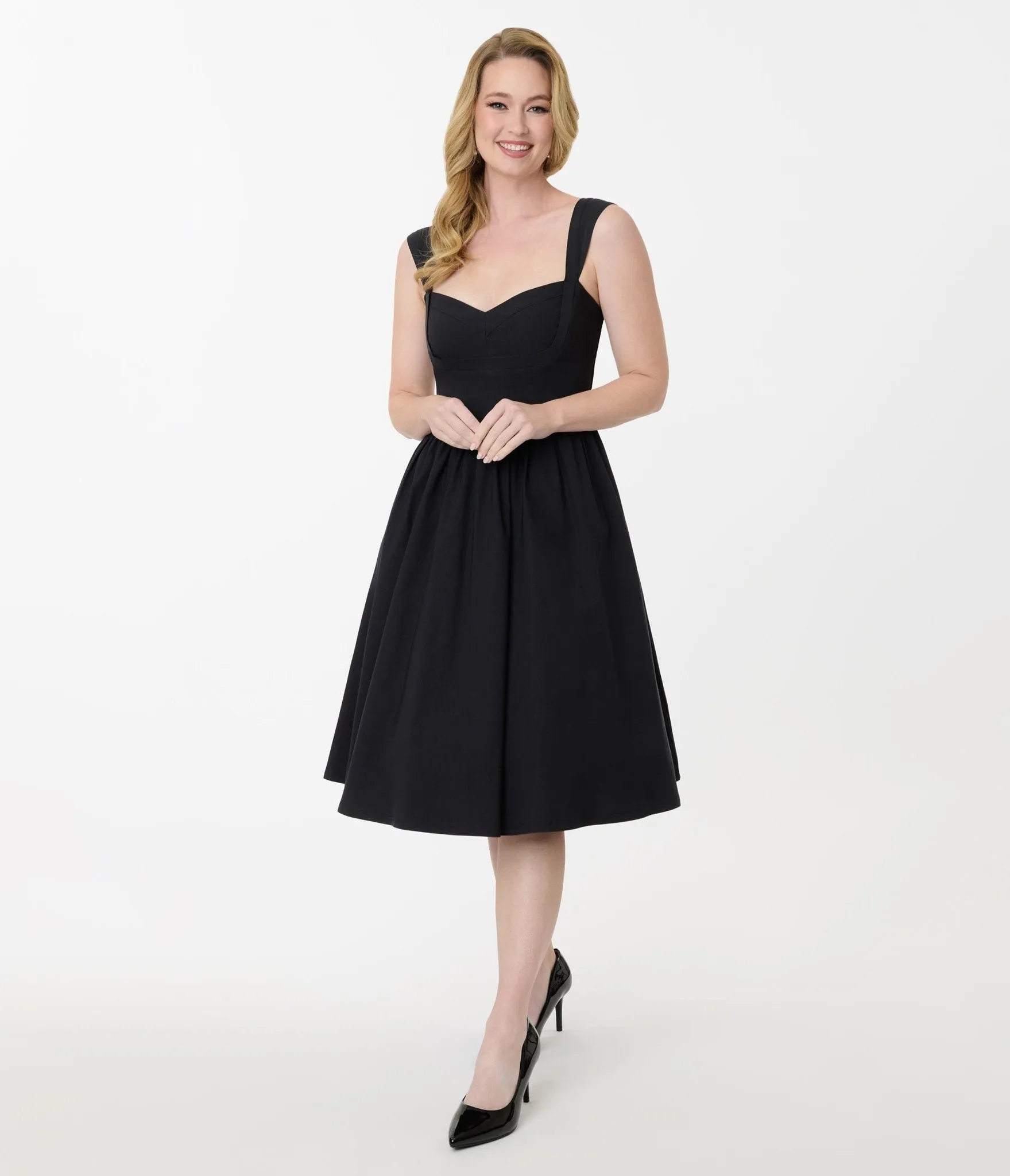 Unique Vintage Black Sleeveless Swing Dress sold by Unique Vintage product image thumbnail 5
