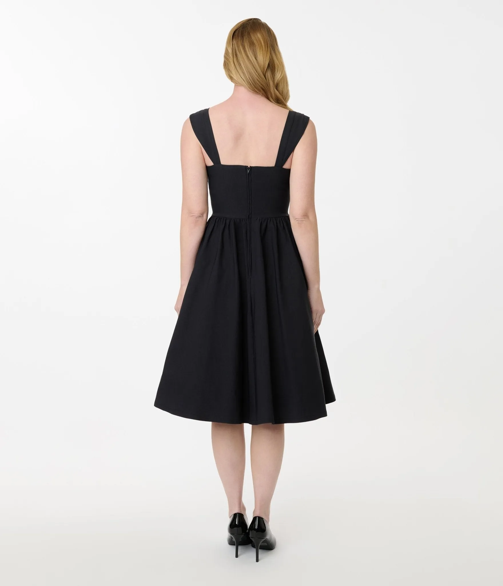 Unique Vintage Black Sleeveless Swing Dress sold by Unique Vintage product image thumbnail 3