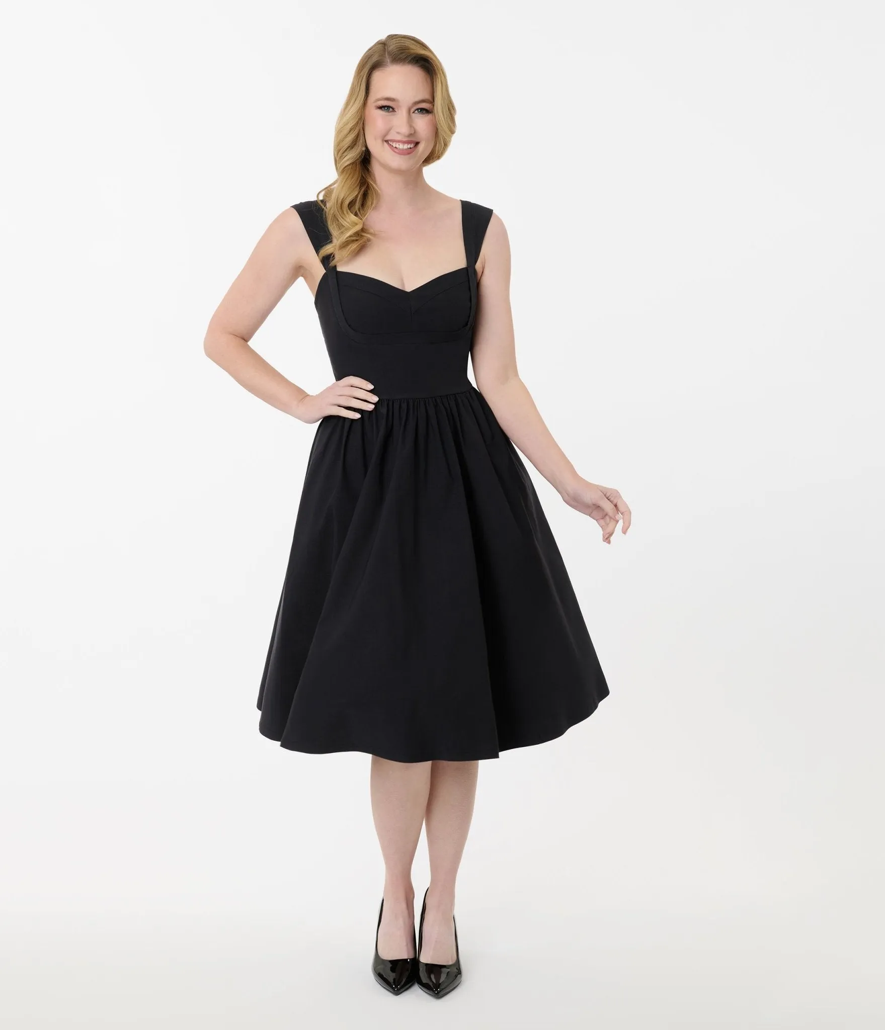Unique Vintage Black Sleeveless Swing Dress sold by Unique Vintage product image thumbnail 4