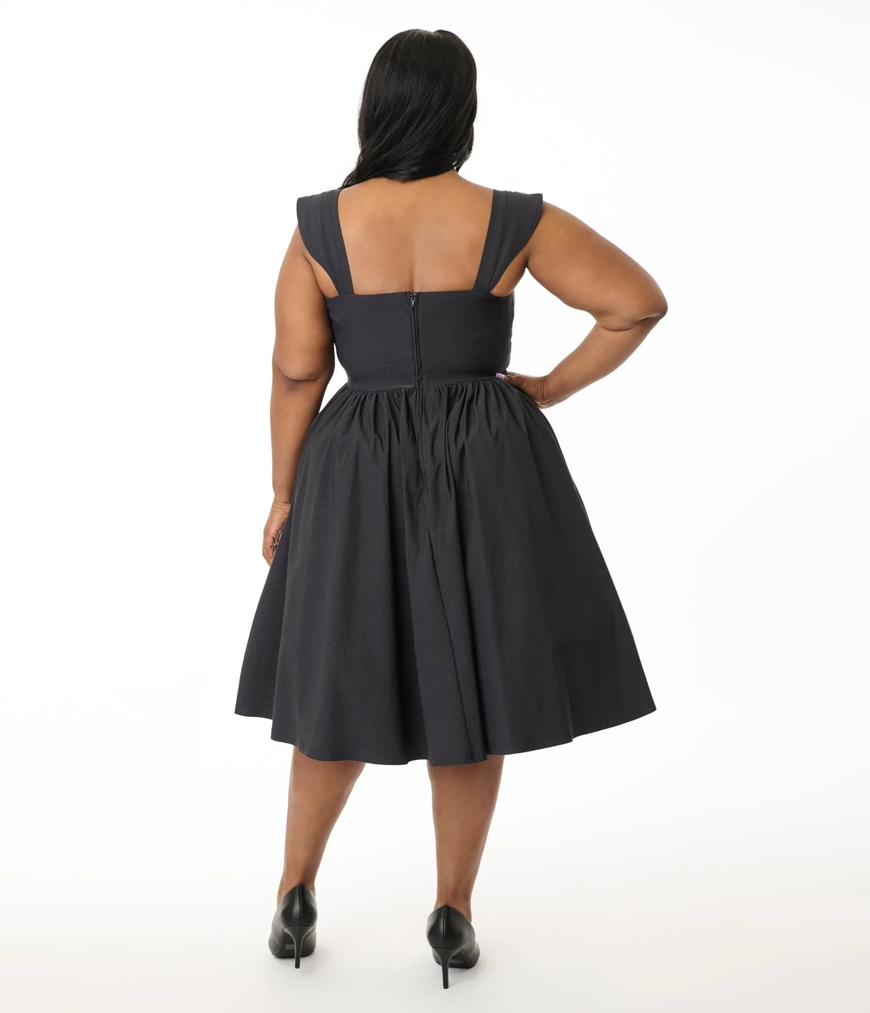 Unique Vintage Plus Size Black Sleeveless Swing Dress sold by Unique Vintage product image thumbnail 3