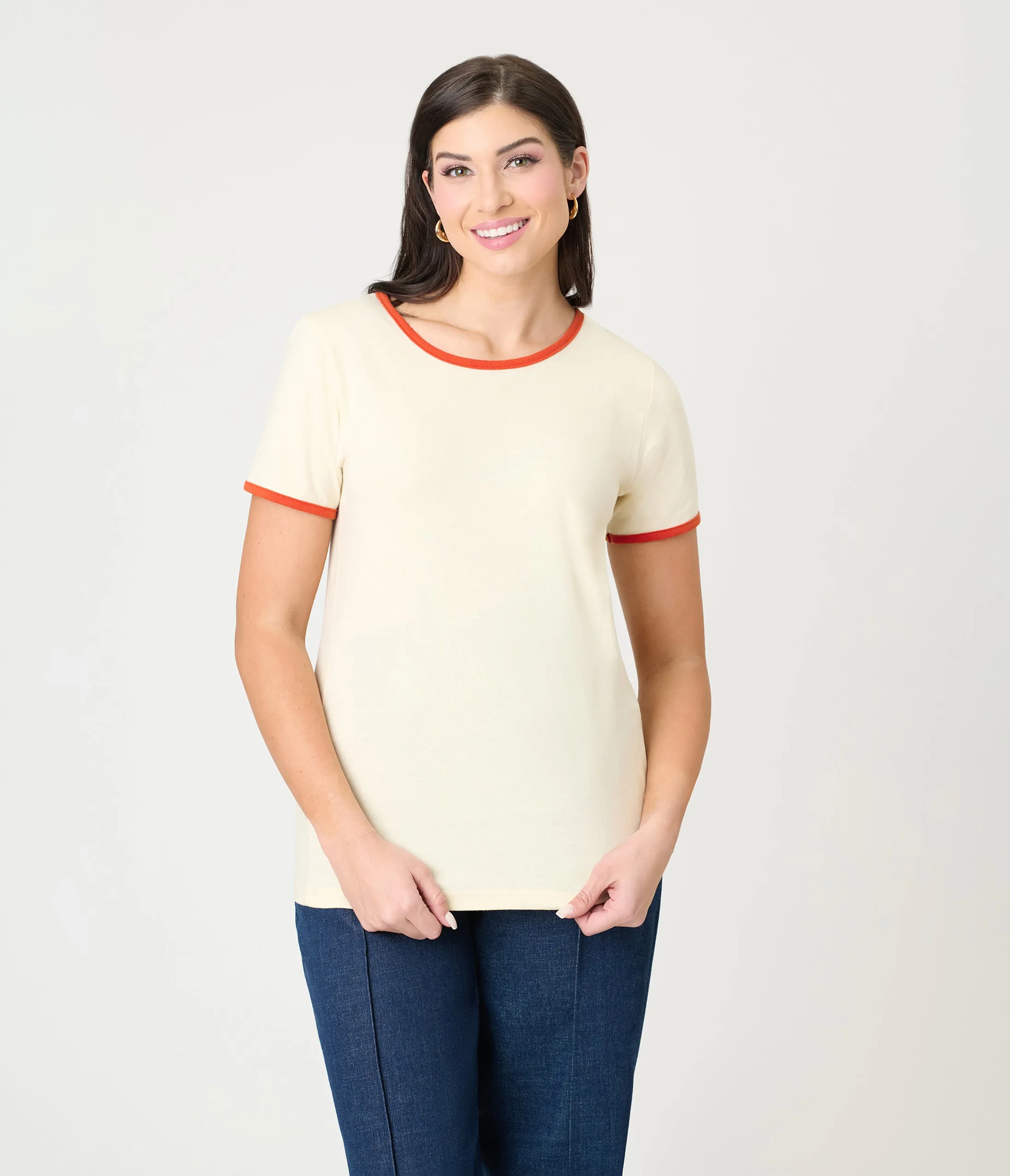 Unique Vintage Antique White & Rainbow Ringer Tee sold by Unique Vintage product image thumbnail 3
