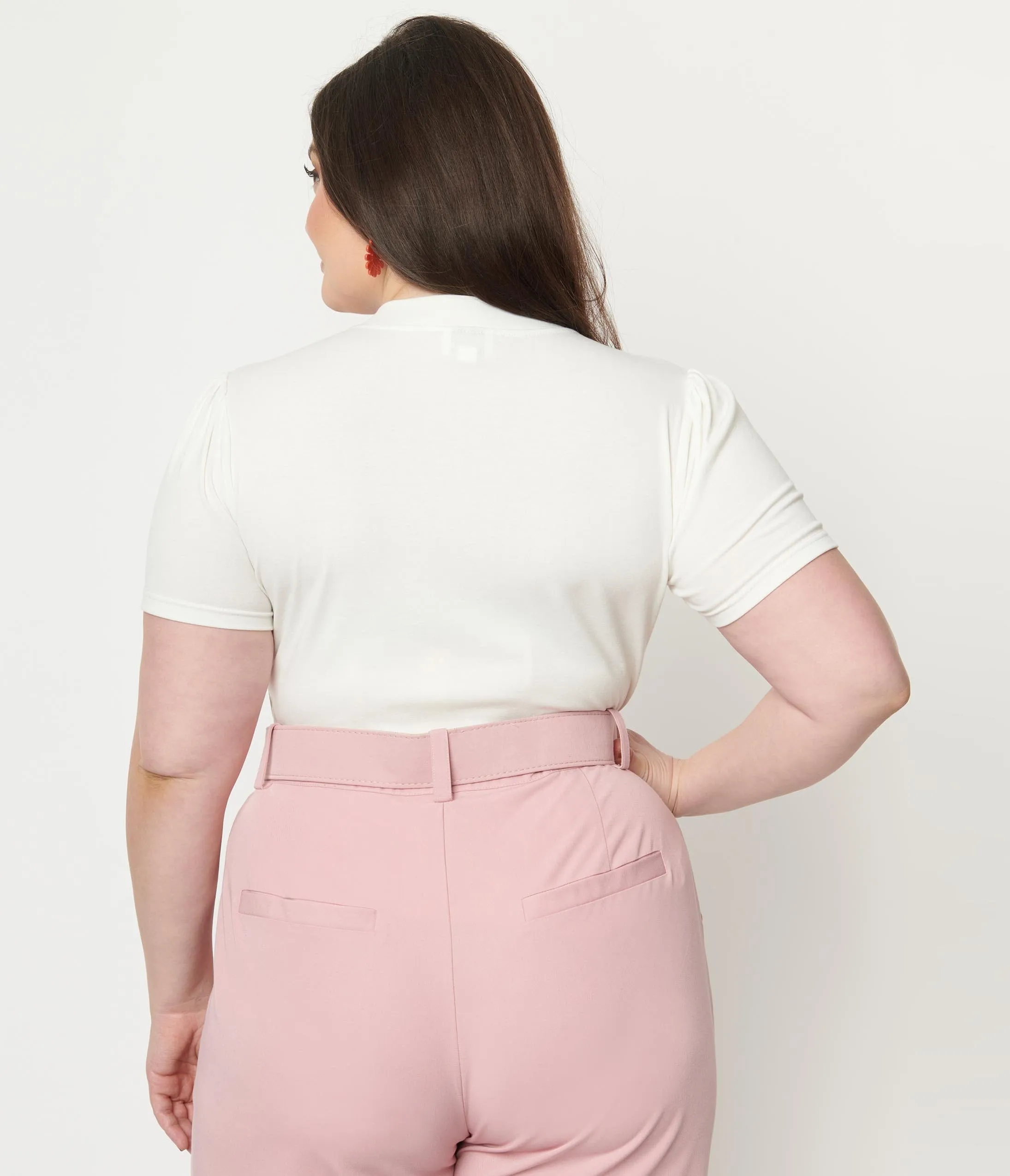 Unique Vintage Plus Size White Bow Sweetie Knit Top sold by Unique Vintage product image thumbnail 2