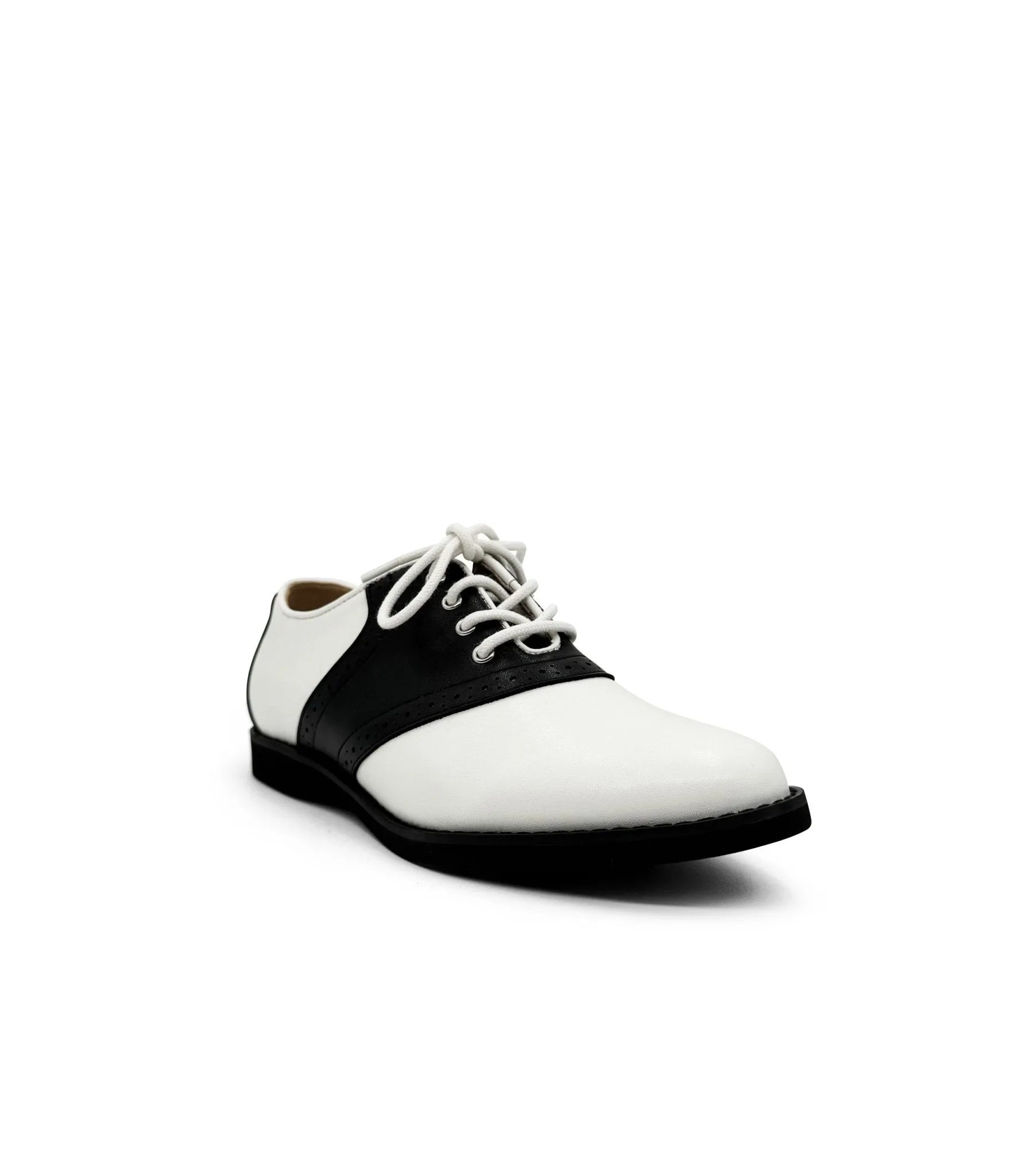 Chelsea Crew 1950s Black & White Rizzo Saddle Oxford Shoes sold by Unique Vintage
