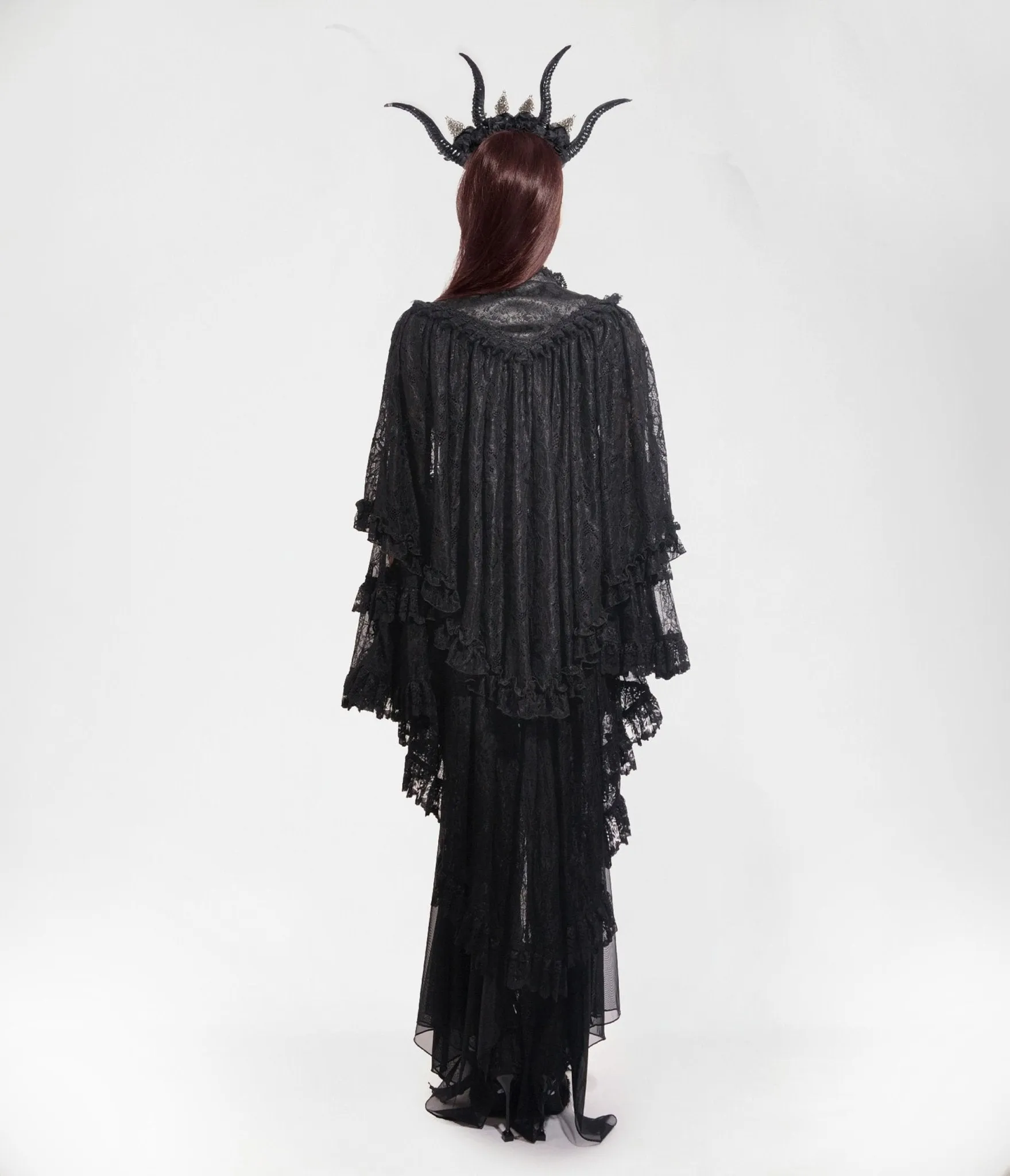 Black Elegant Gothic Vintage Lace Cape sold by Unique Vintage product image thumbnail 2
