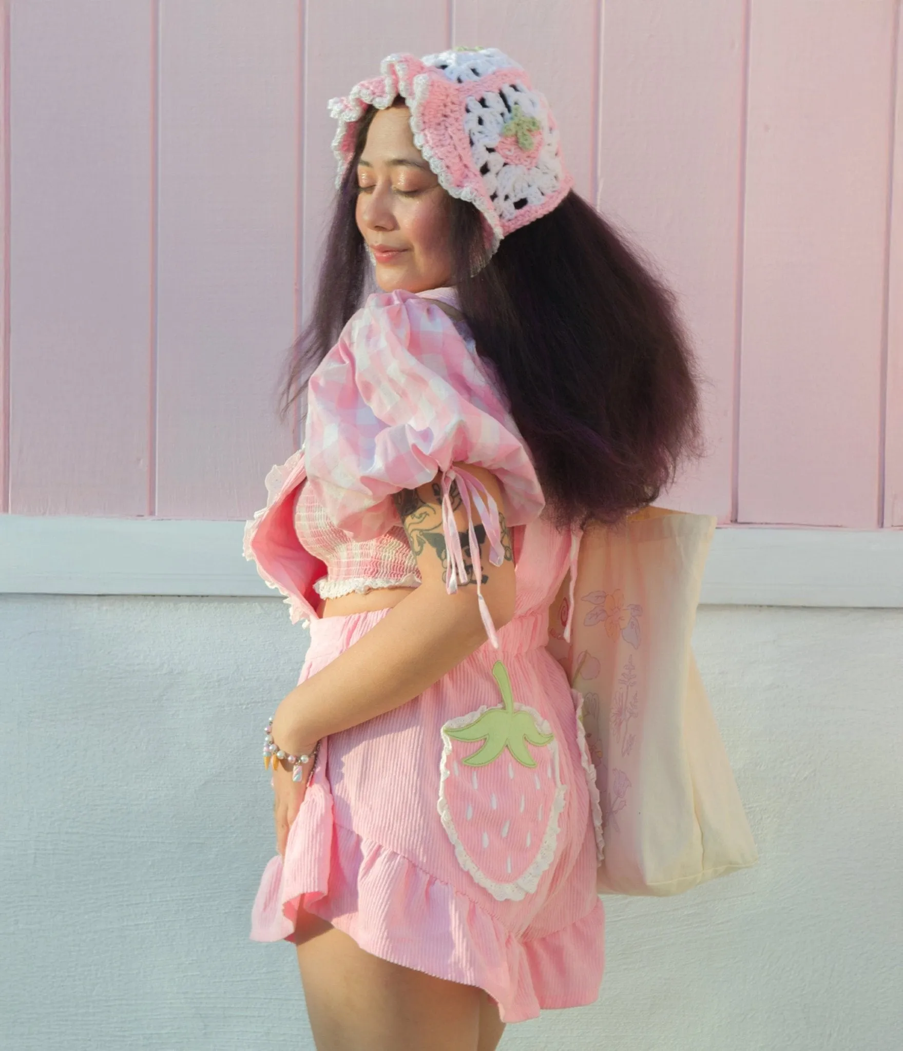 Miss Candyholic Pink Strawberry Romper sold by Unique Vintage product image thumbnail 4