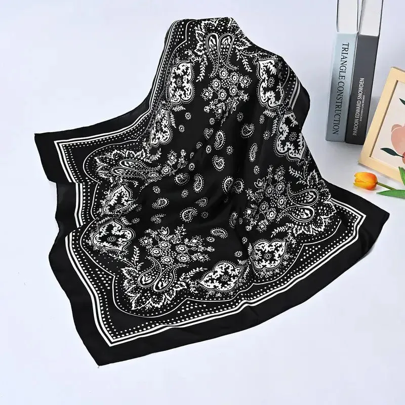 Black Western Silk Bandana sold by Unique Vintage