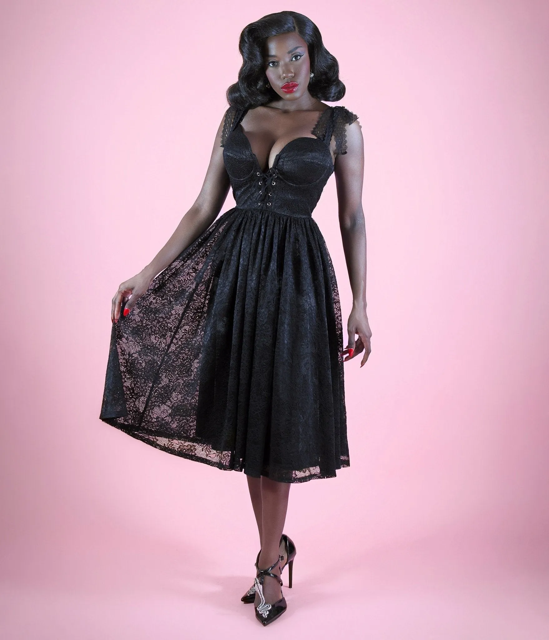 Mortisha x Elle Rebel Black Penelope Dress sold by Unique Vintage product image thumbnail 4