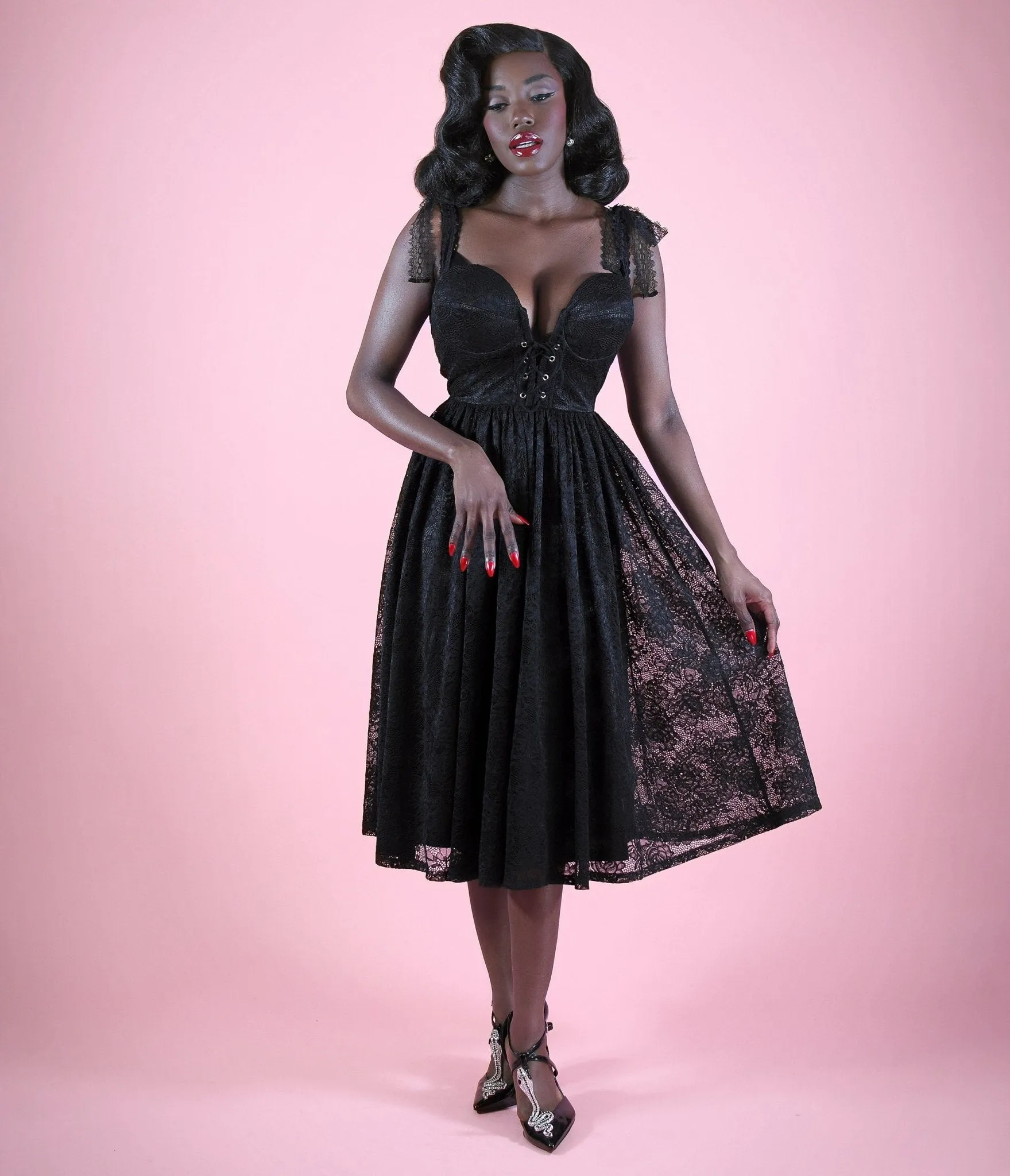 Mortisha x Elle Rebel Black Penelope Dress sold by Unique Vintage product image thumbnail 5