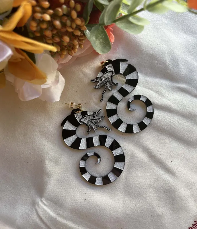 Beetlejuice Sandworm Earrings sold by Unique Vintage