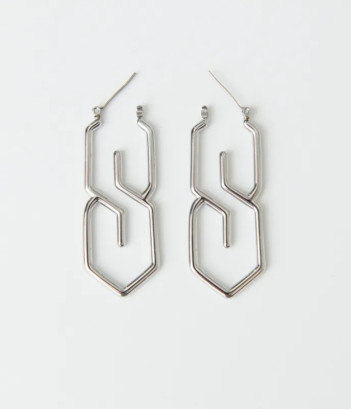 Silver Graffiti S Earrings sold by Unique Vintage