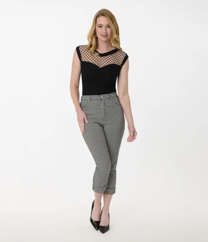 Unique Vintage Black & White Gingham Capris sold by Unique Vintage