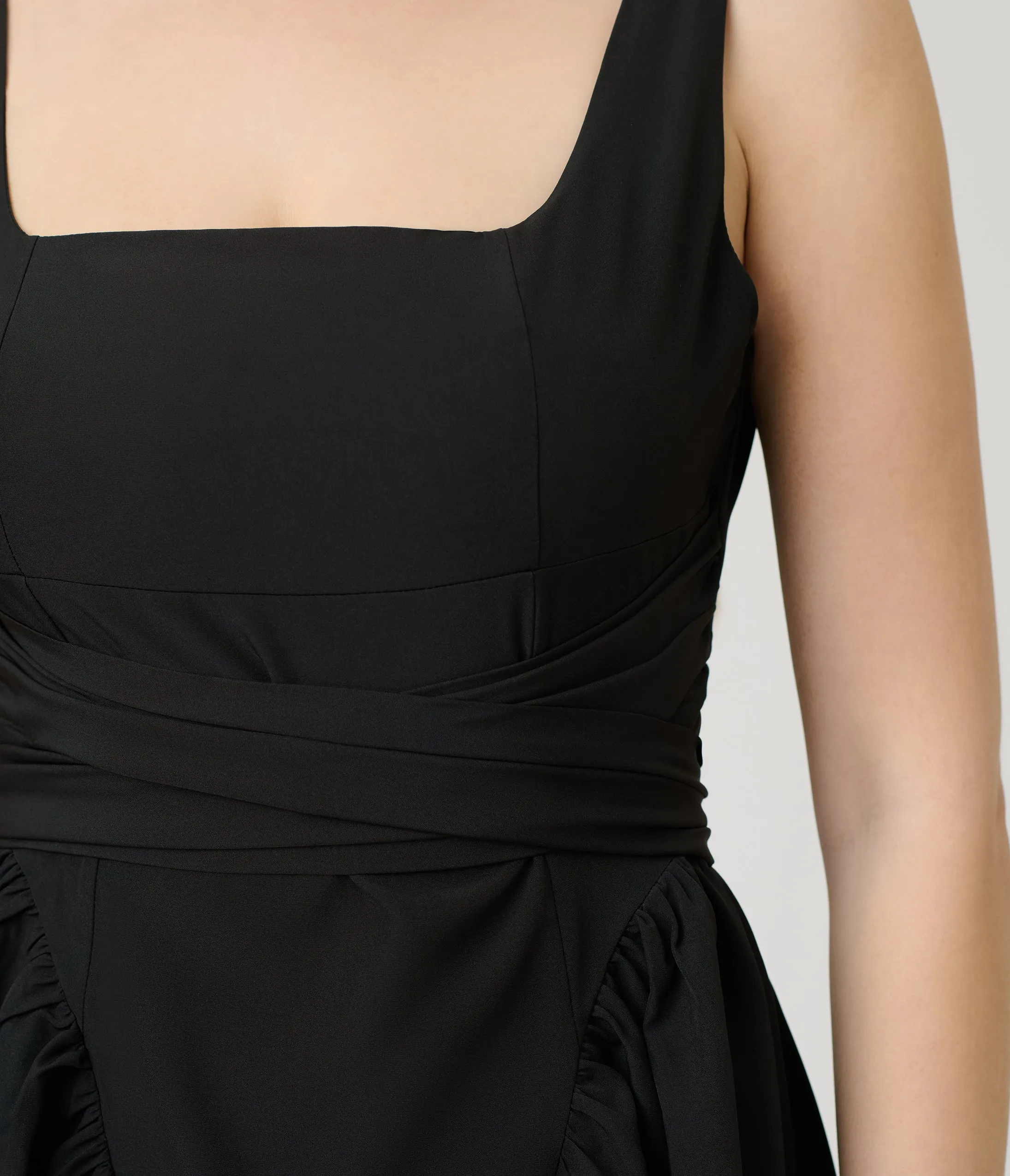 Black Square Neck Bow Mini Dress sold by Unique Vintage product image thumbnail 5