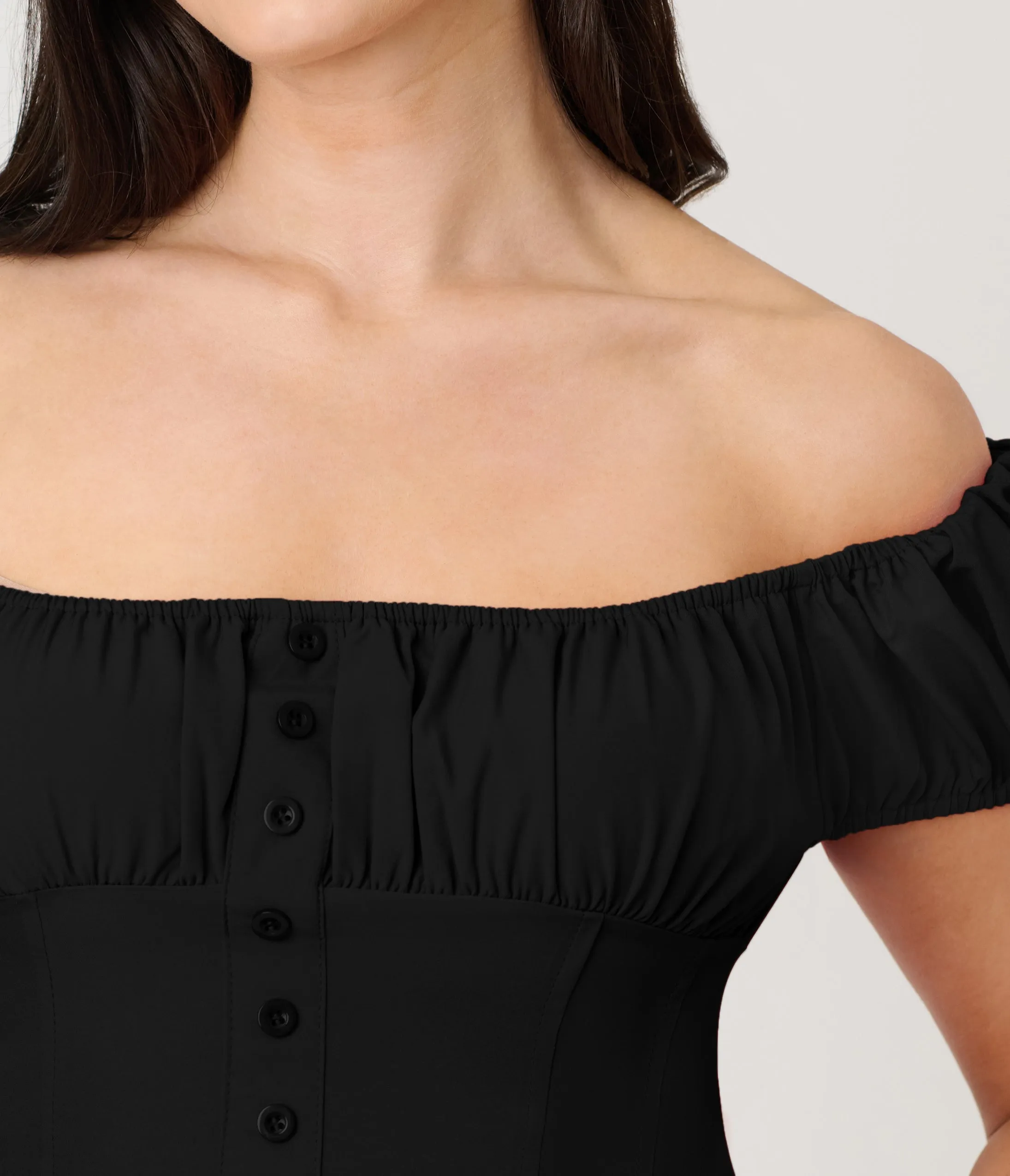 Black Off The Shoulder Mini Dress sold by Unique Vintage product image thumbnail 5