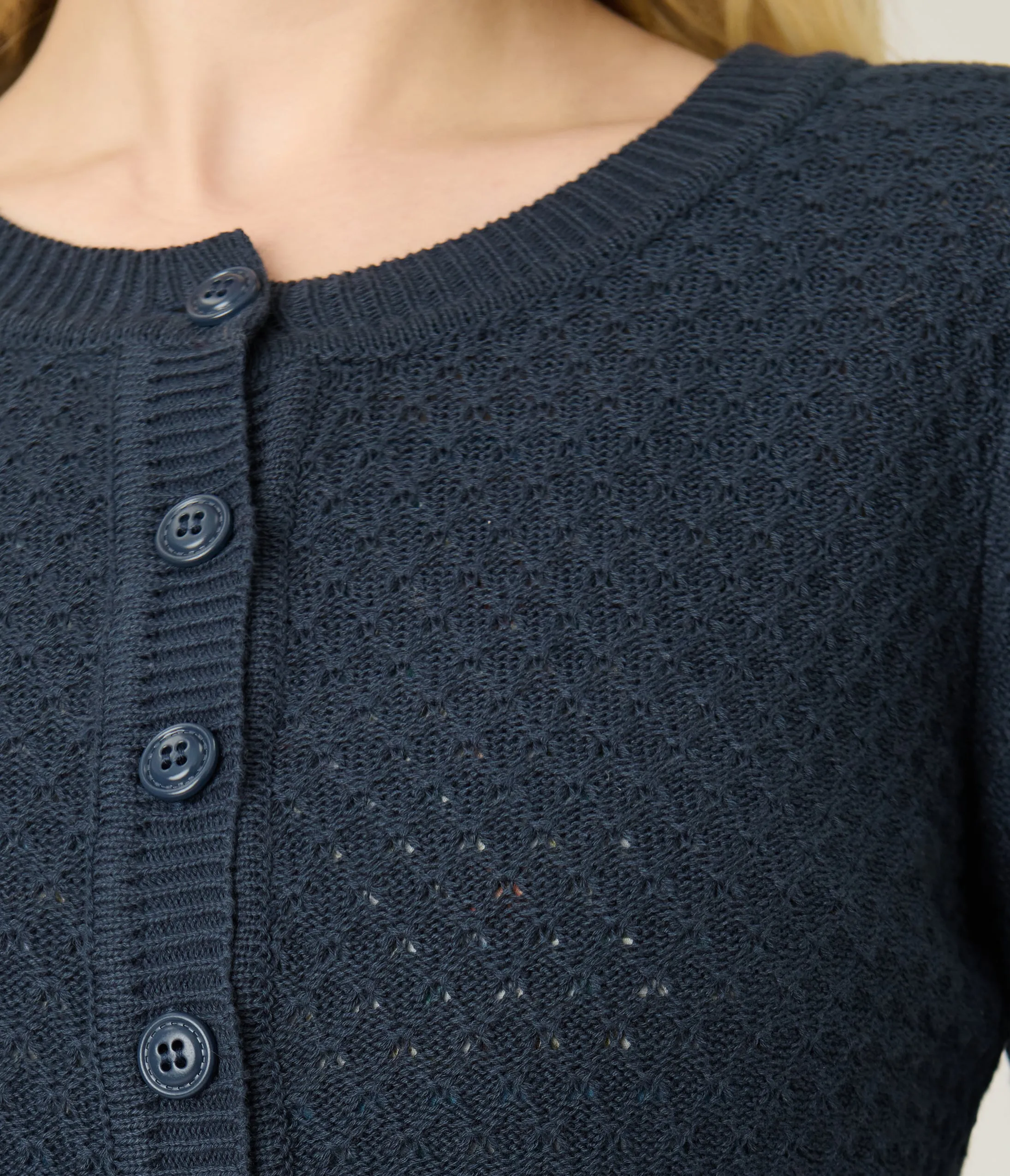 Retro Style Navy Crochet Cardigan sold by Unique Vintage product image thumbnail 5