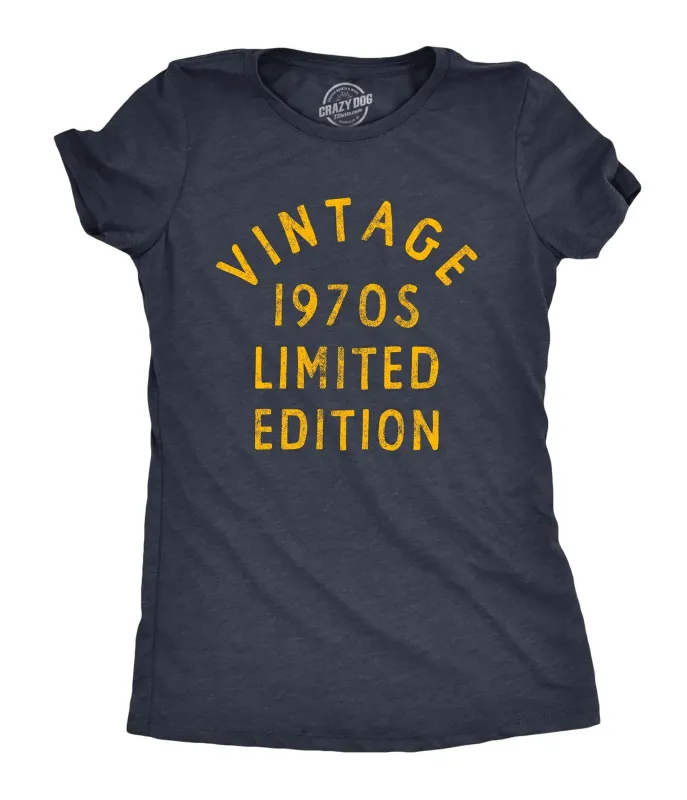 Navy & Yellow 1970s Vintage Graphic Tee sold by Unique Vintage