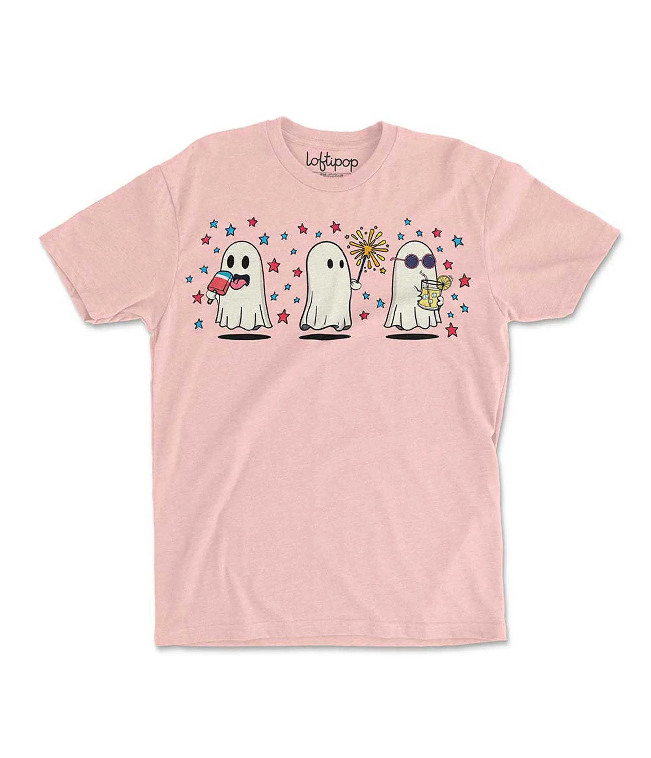 Pink Spooky Summer Ghosts Unisex Graphic Tee sold by Unique Vintage product image thumbnail 2