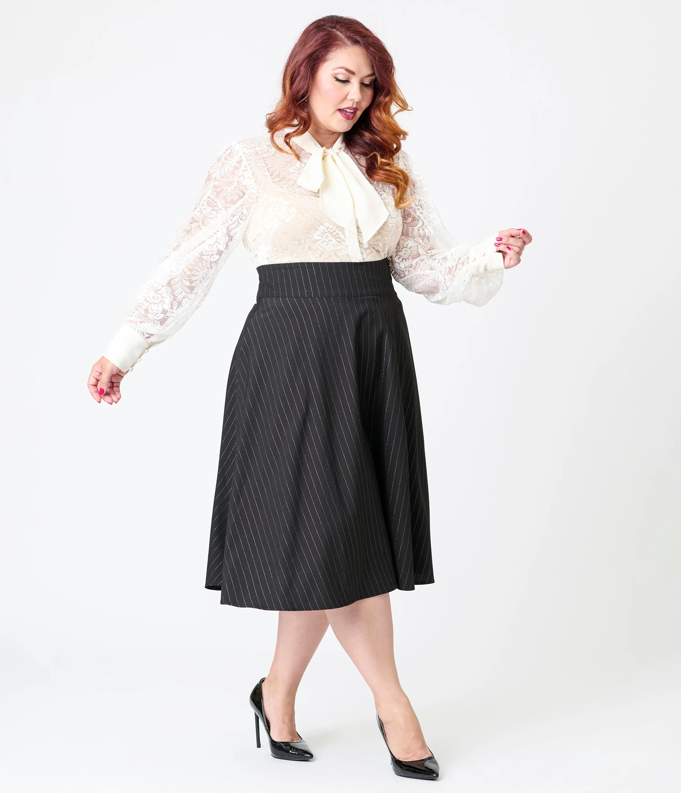 Unique Vintage Plus Size Ivory Lace Gwen Blouse sold by Unique Vintage product image thumbnail 4