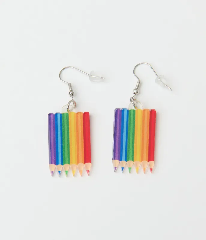 Acrylic Colored Pencil Teacher Earrings sold by Unique Vintage