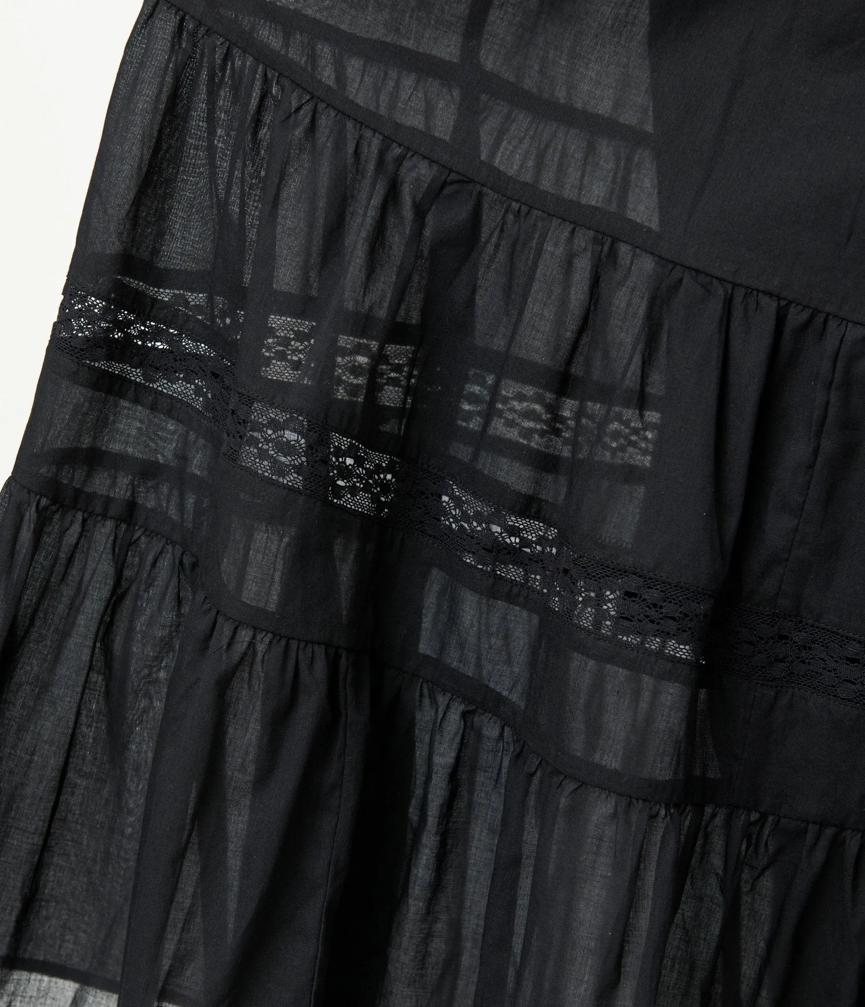 Black Tiered Maxi Skirt sold by Unique Vintage product image thumbnail 5