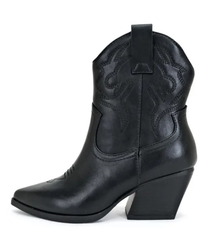 Black Blazing Leather Cowboy Boot sold by Unique Vintage