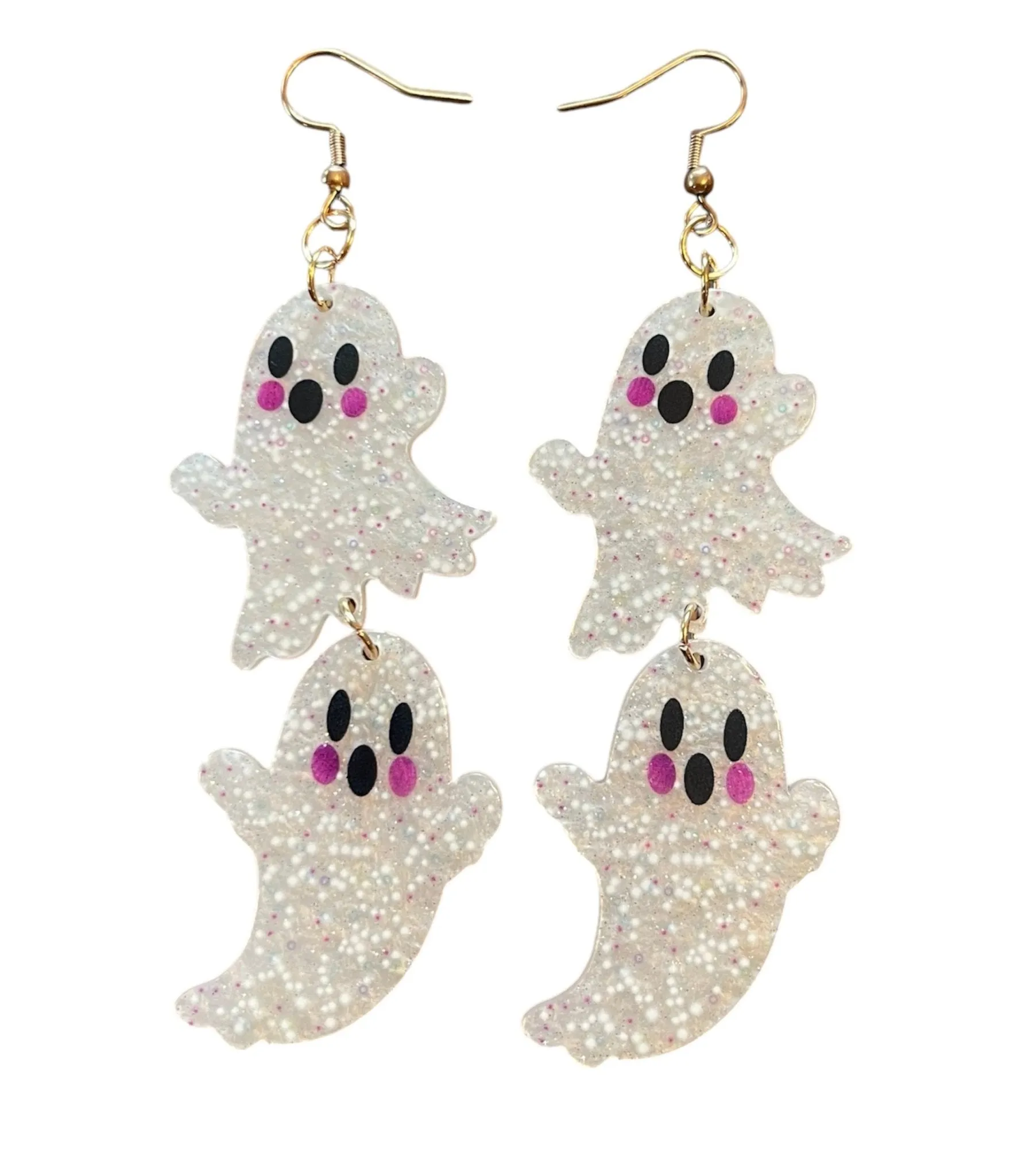 Groovy Glitter Ghost Earrings sold by Unique Vintage