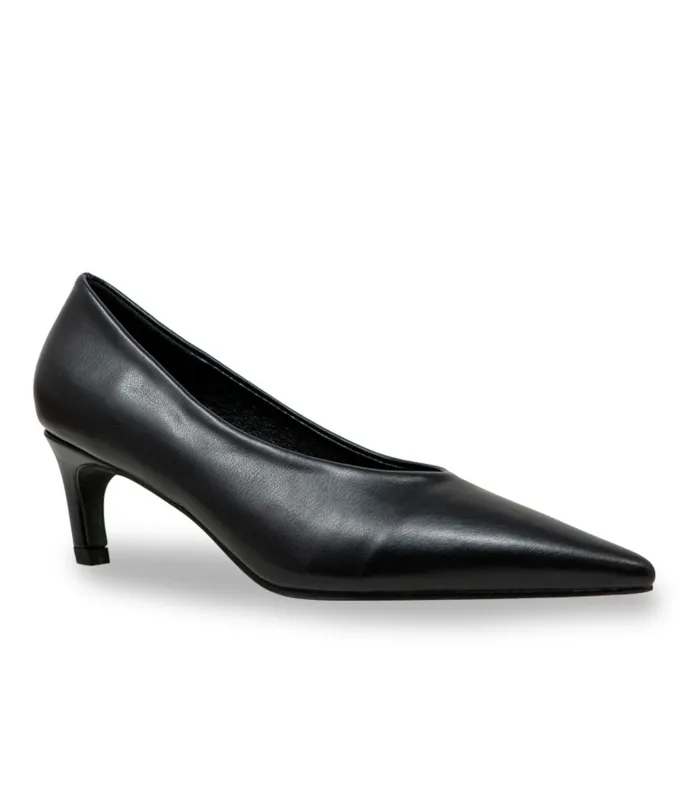 Black Pointed Toe Kitten Heels sold by Unique Vintage