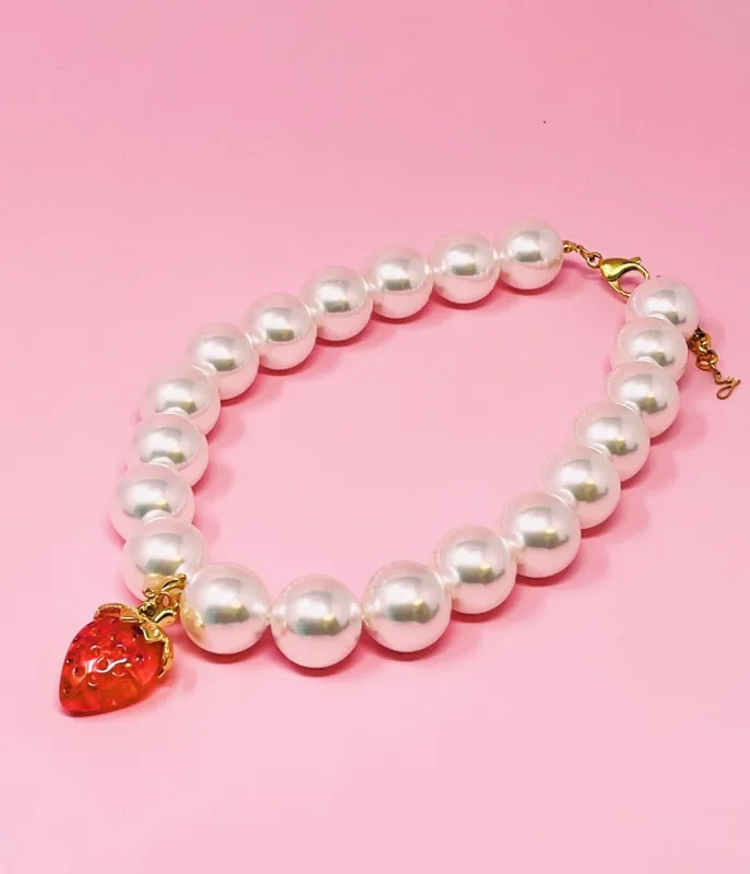 Strawberry Bauble Necklace sold by Unique Vintage