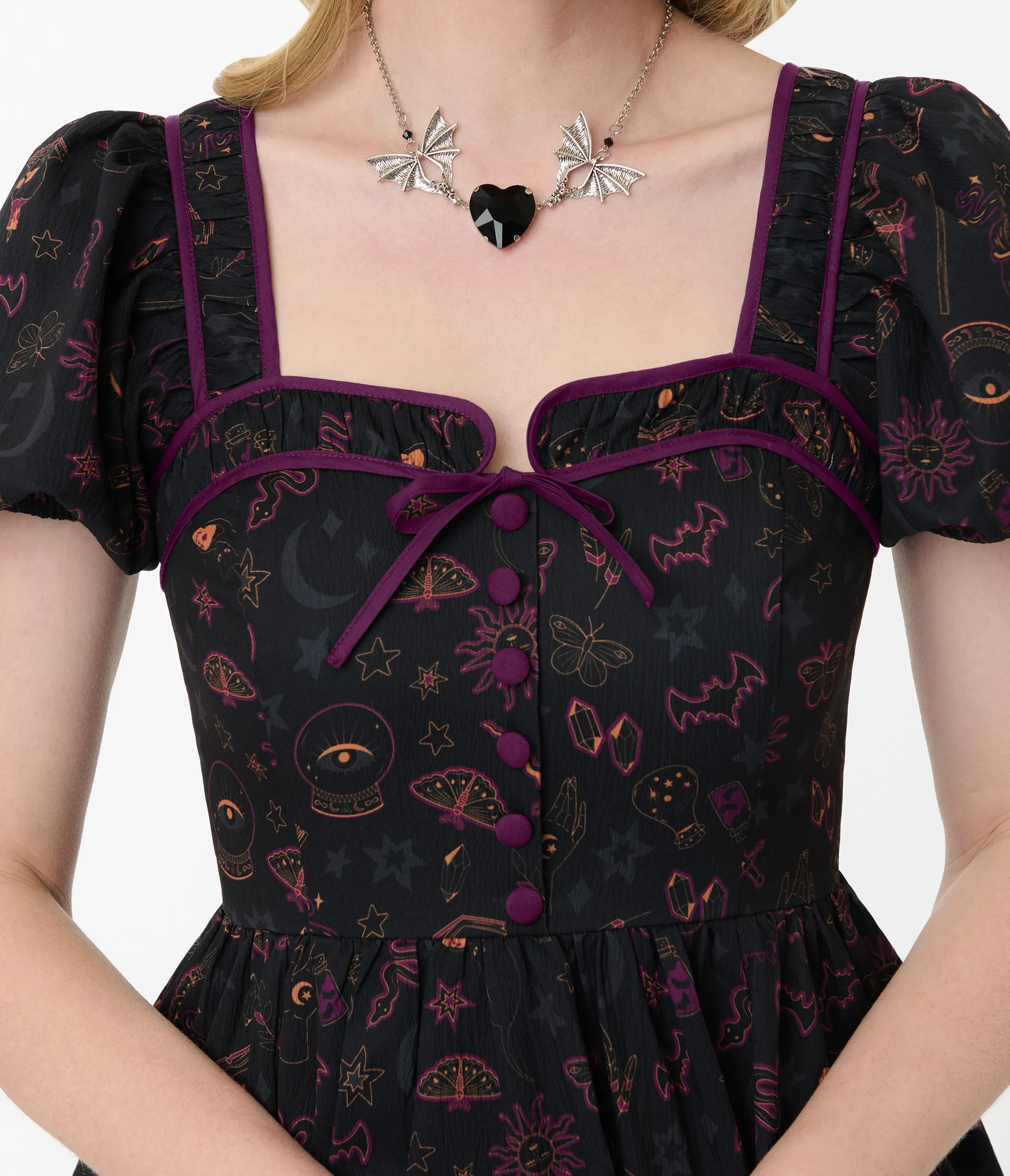 Unique Vintage Mystical Icons Button Front Swing Dress sold by Unique Vintage product image thumbnail 2