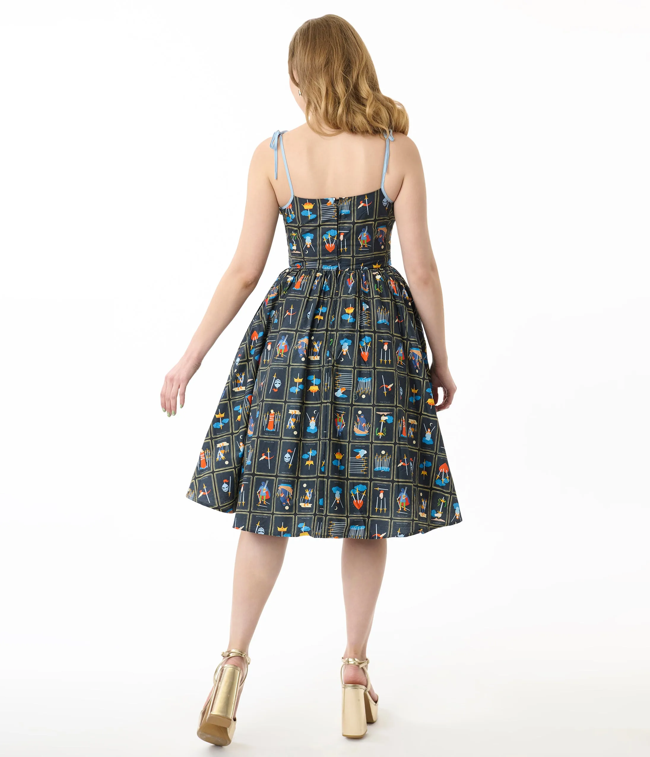 Unique Vintage Tarot Cards Sleeveless Cotton Swing Dress sold by Unique Vintage product image thumbnail 4