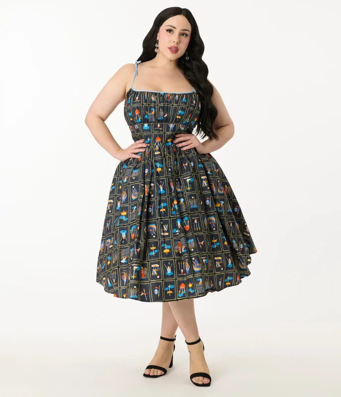 Unique Vintage Plus Size Tarot Cards Sleeveless Cotton Swing Dress sold by Unique Vintage