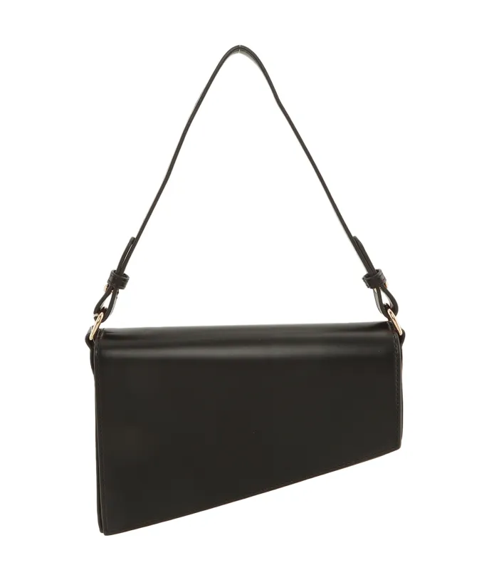 Black Leatherette Geometric Shape Shoulder Bag sold by Unique Vintage